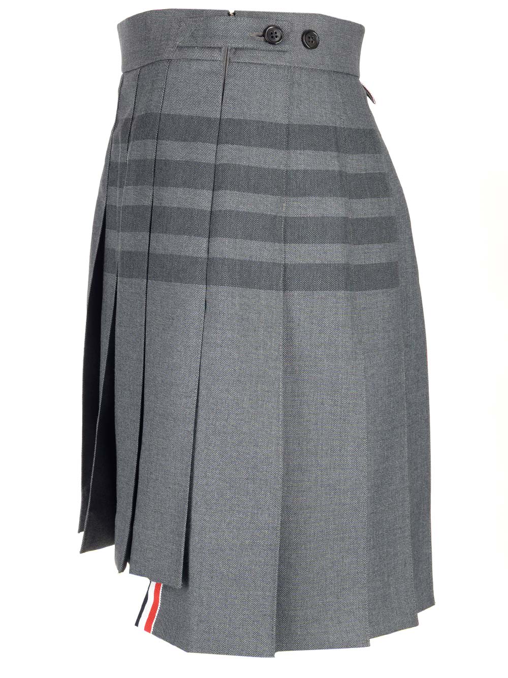 THOM BROWNE 4-BAR PLEATED MINI SKIRT