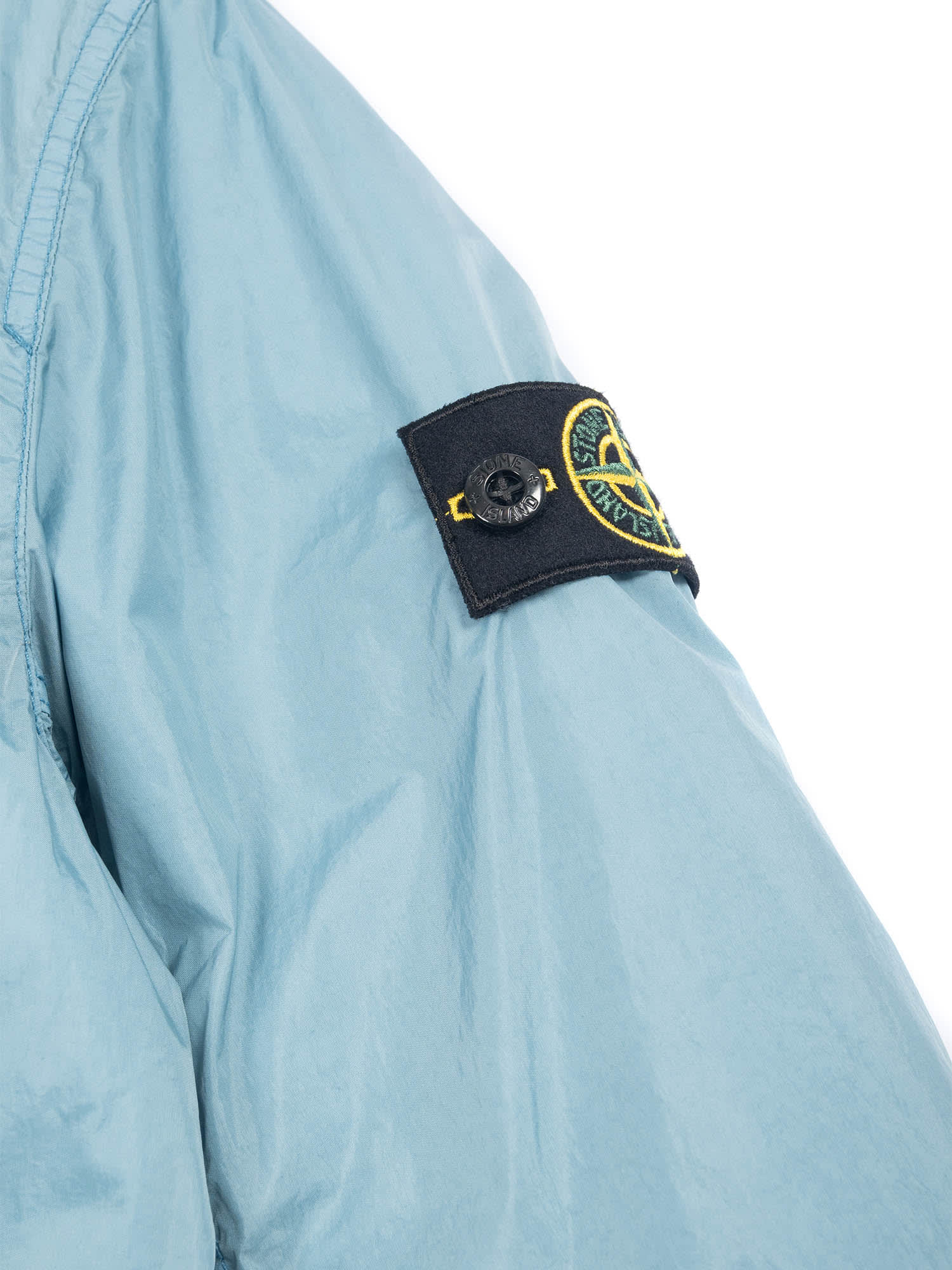 Stone Island Hooded Bomber Jacket In Blue