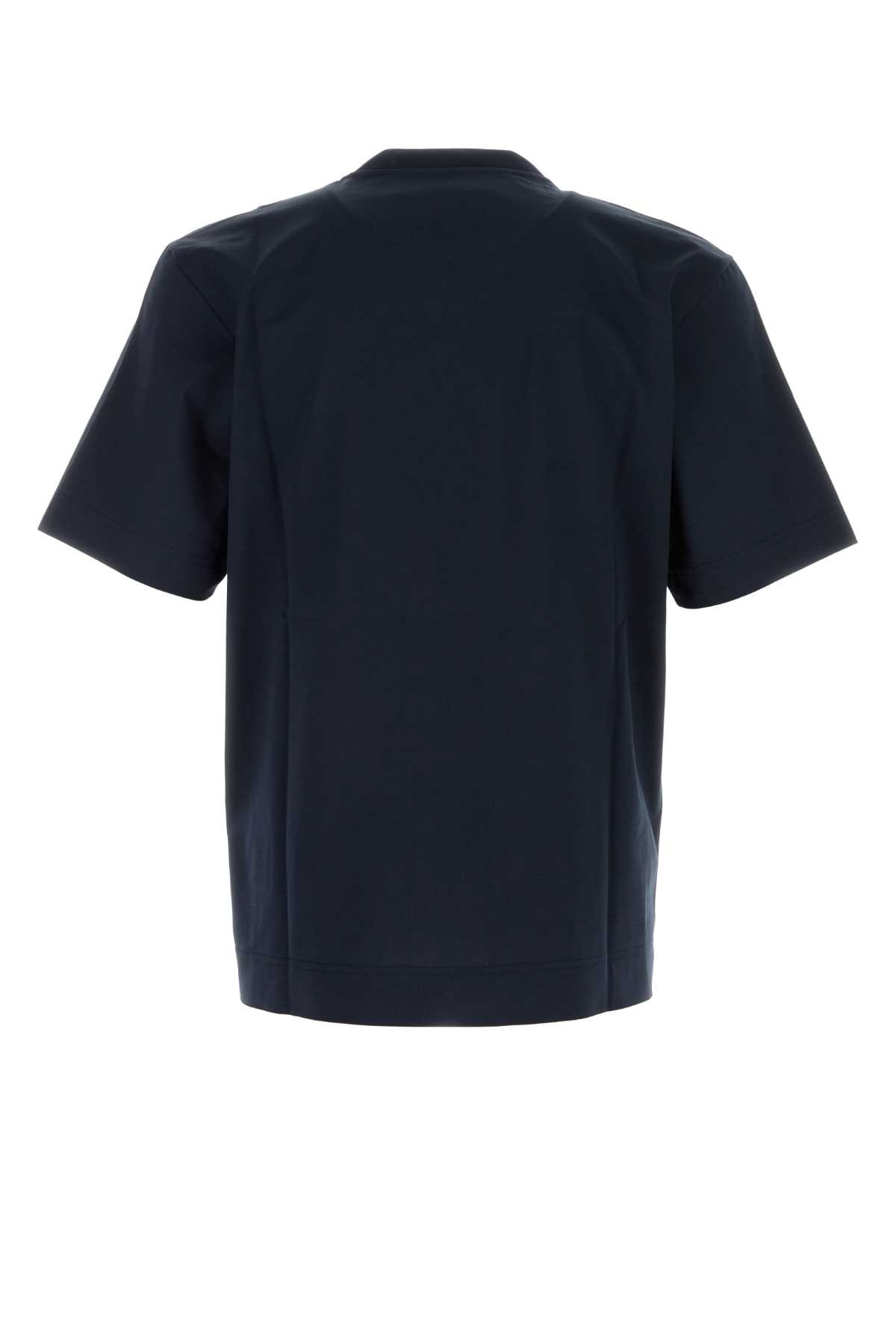 Fendi Crew Neck Cotton T-shirt With Short Sleeves In Blue