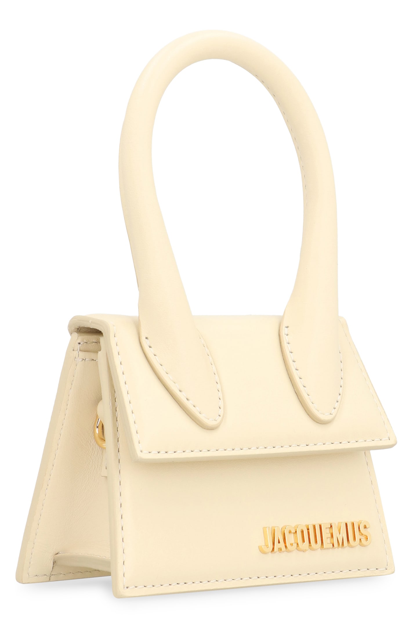 Shop Jacquemus Le Chiquito Leather Handbag In Ivory