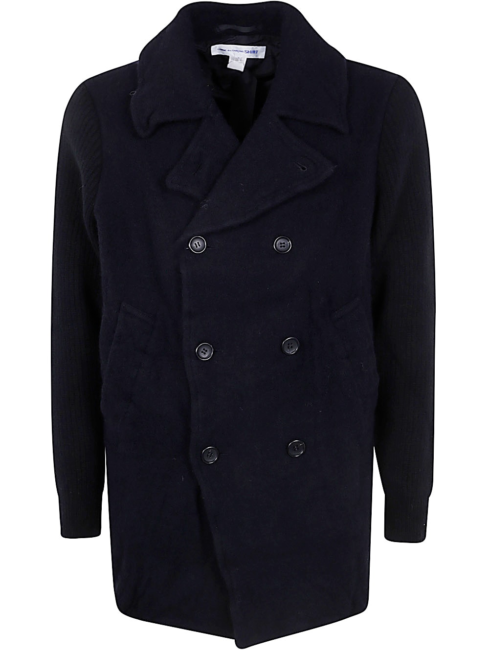 Shop Comme Des Garçons Shirt Mens Coat Woven In Navy