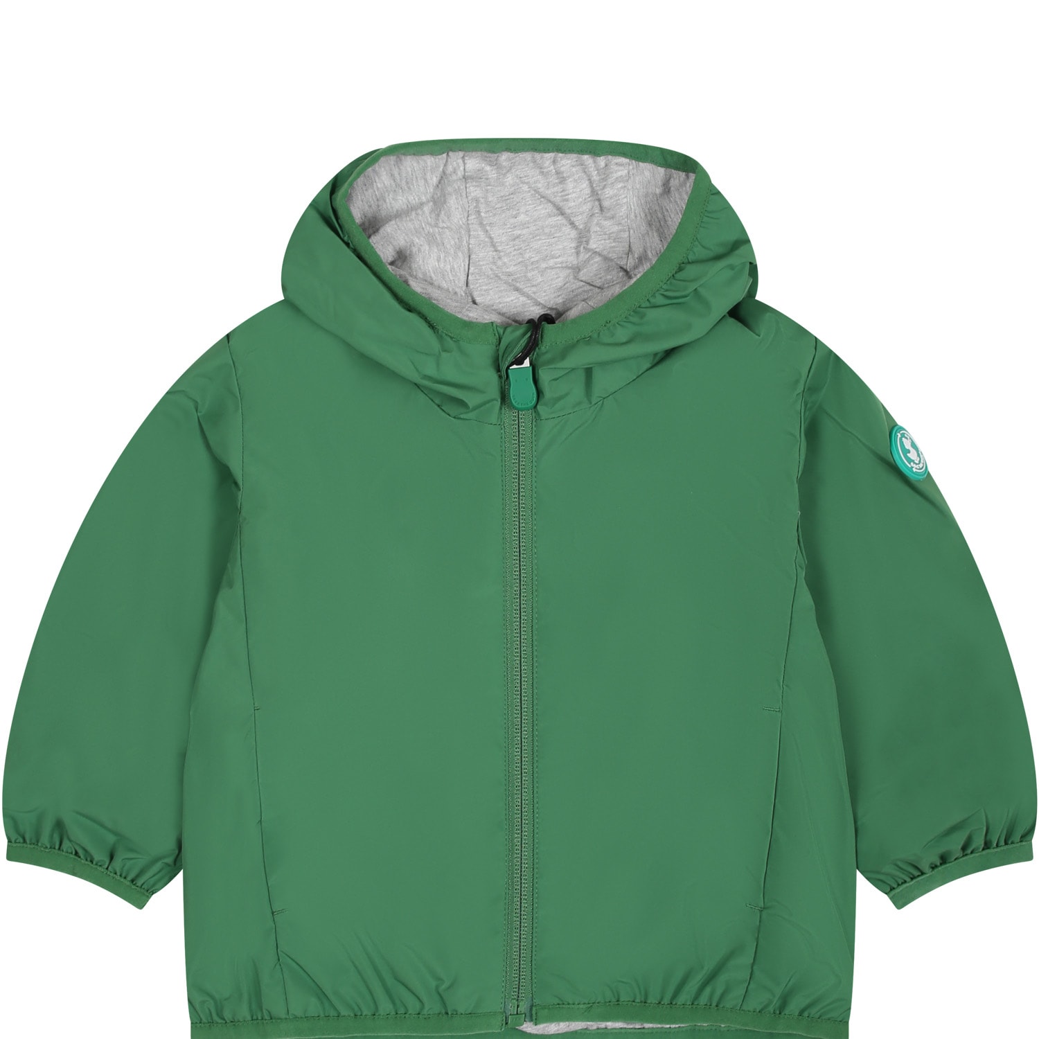Save The Duck Babies' Green Coco Windbreaker For Kids With Logo