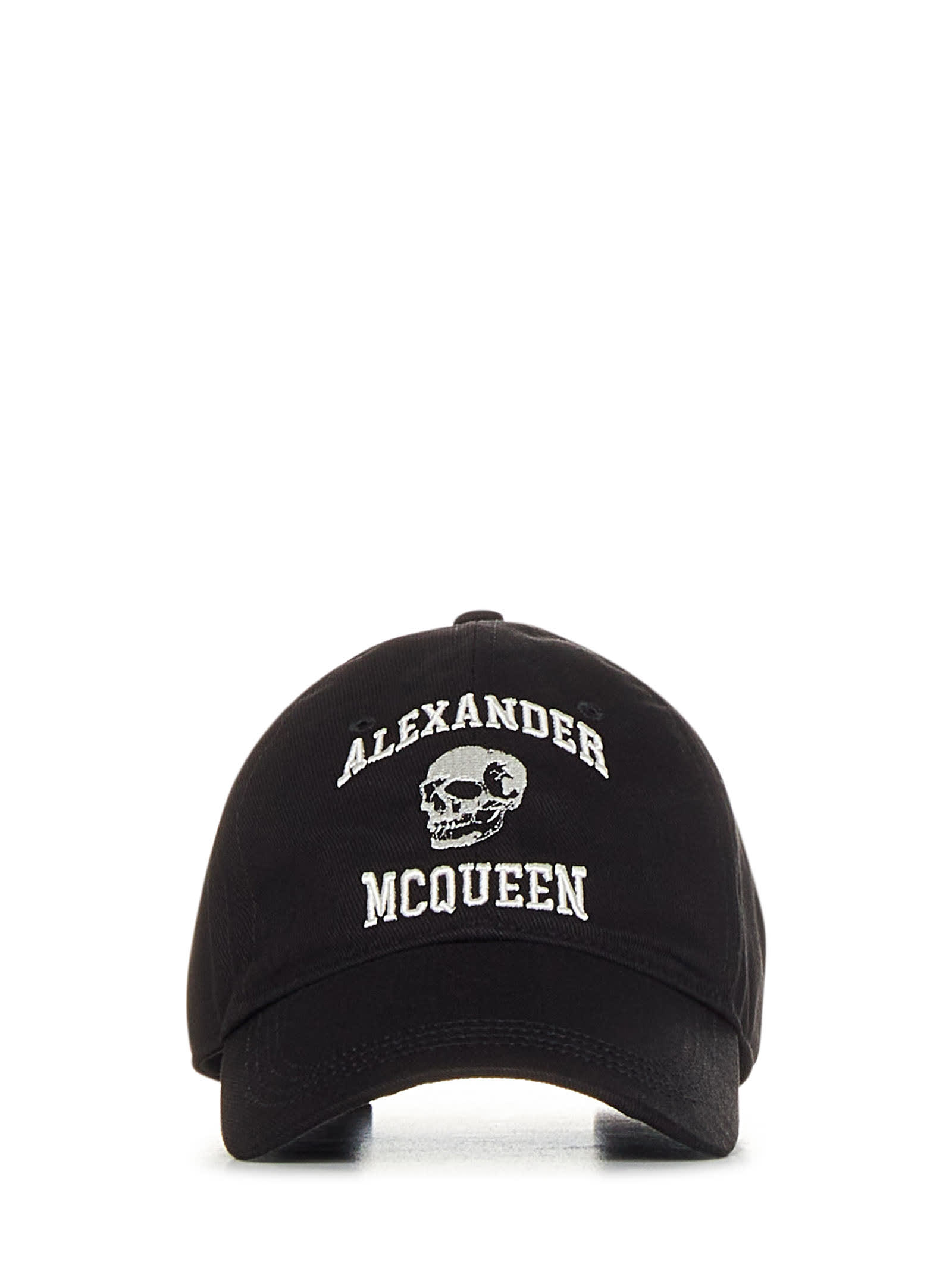 Shop Alexander Mcqueen Varsity Hat In Nero/bianco