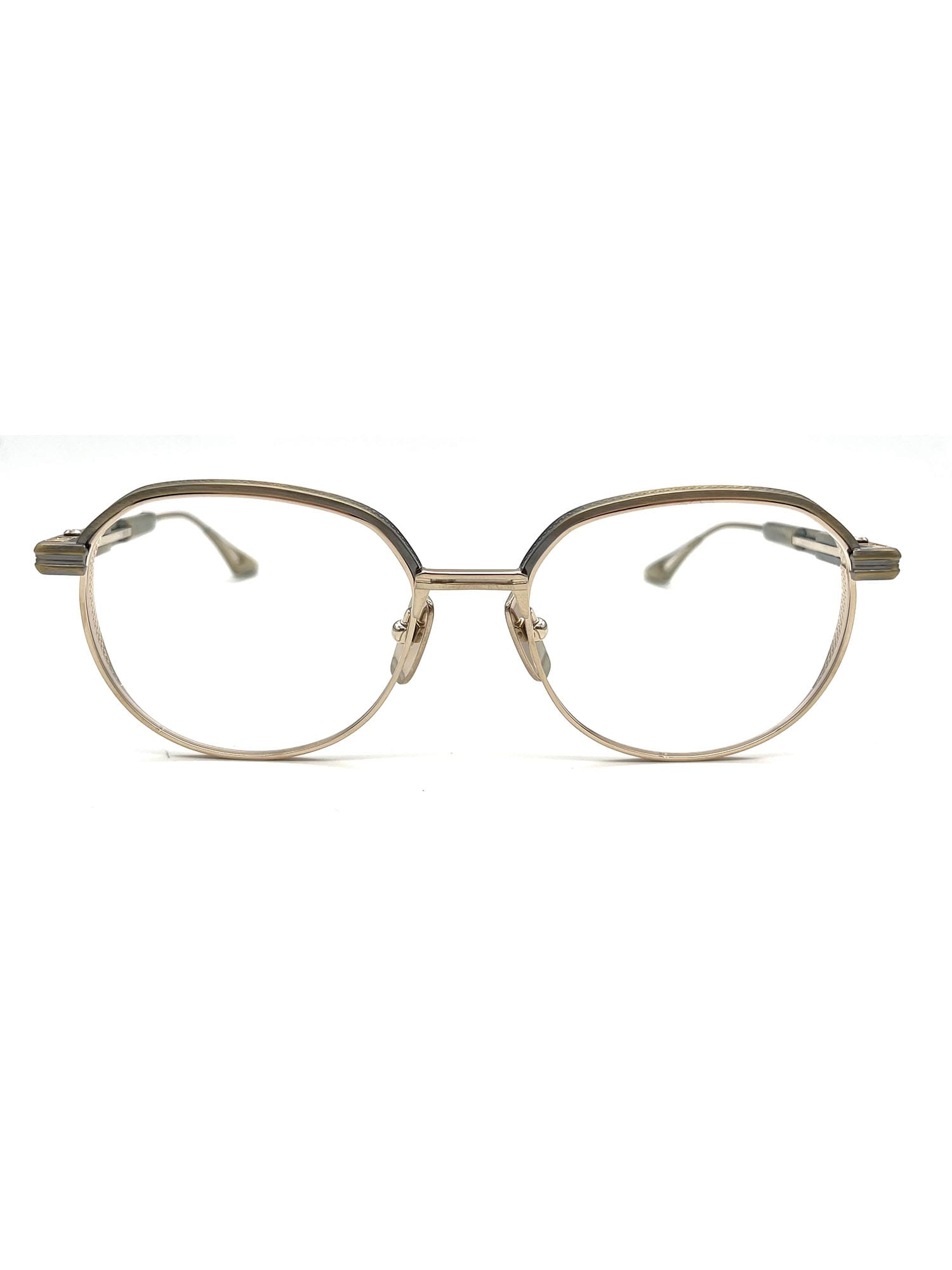 Shop Dita Dex017/a/03 Eplx.17 Eyewear In Antique Yellow Gold_white