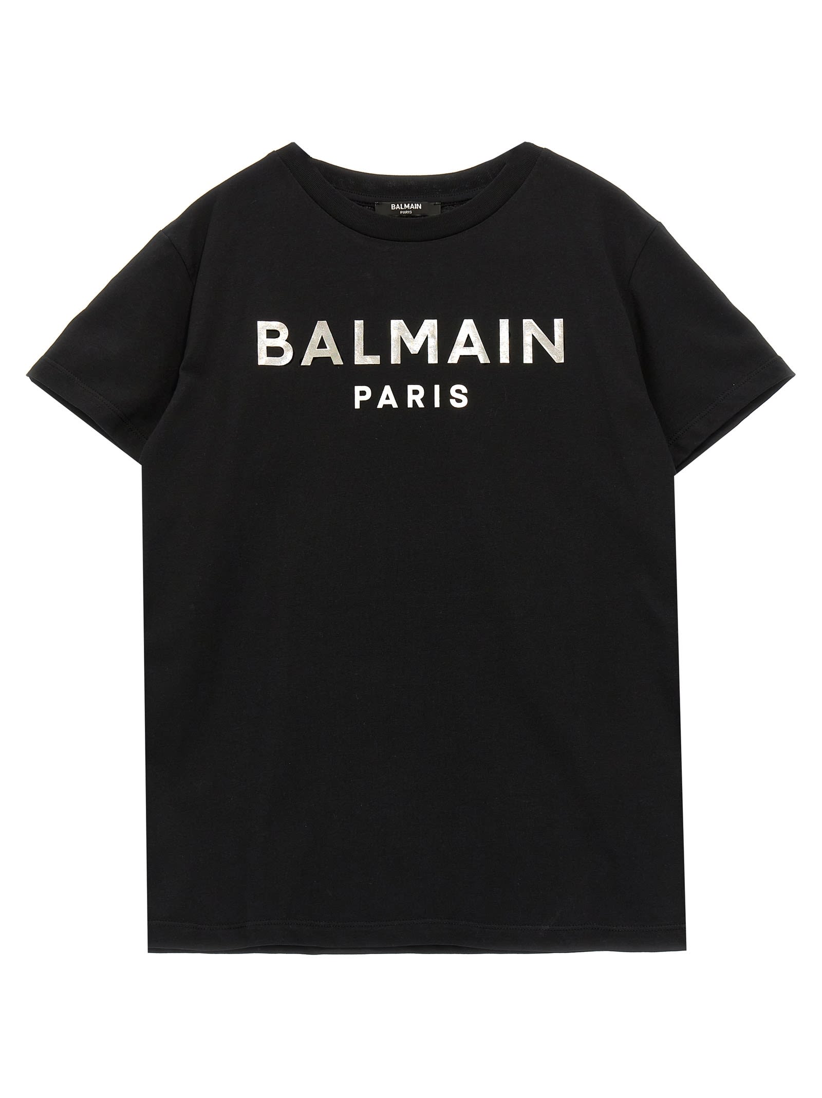 Shop Balmain Logo Print T-shirt In White/black