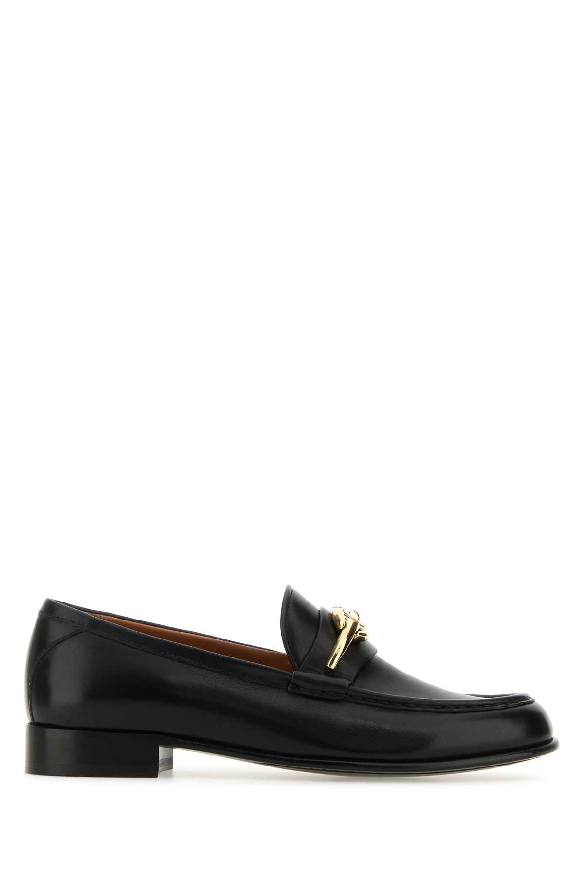 Shop Valentino Black Leather Vlogo The Bold Edition Loafers In Nero