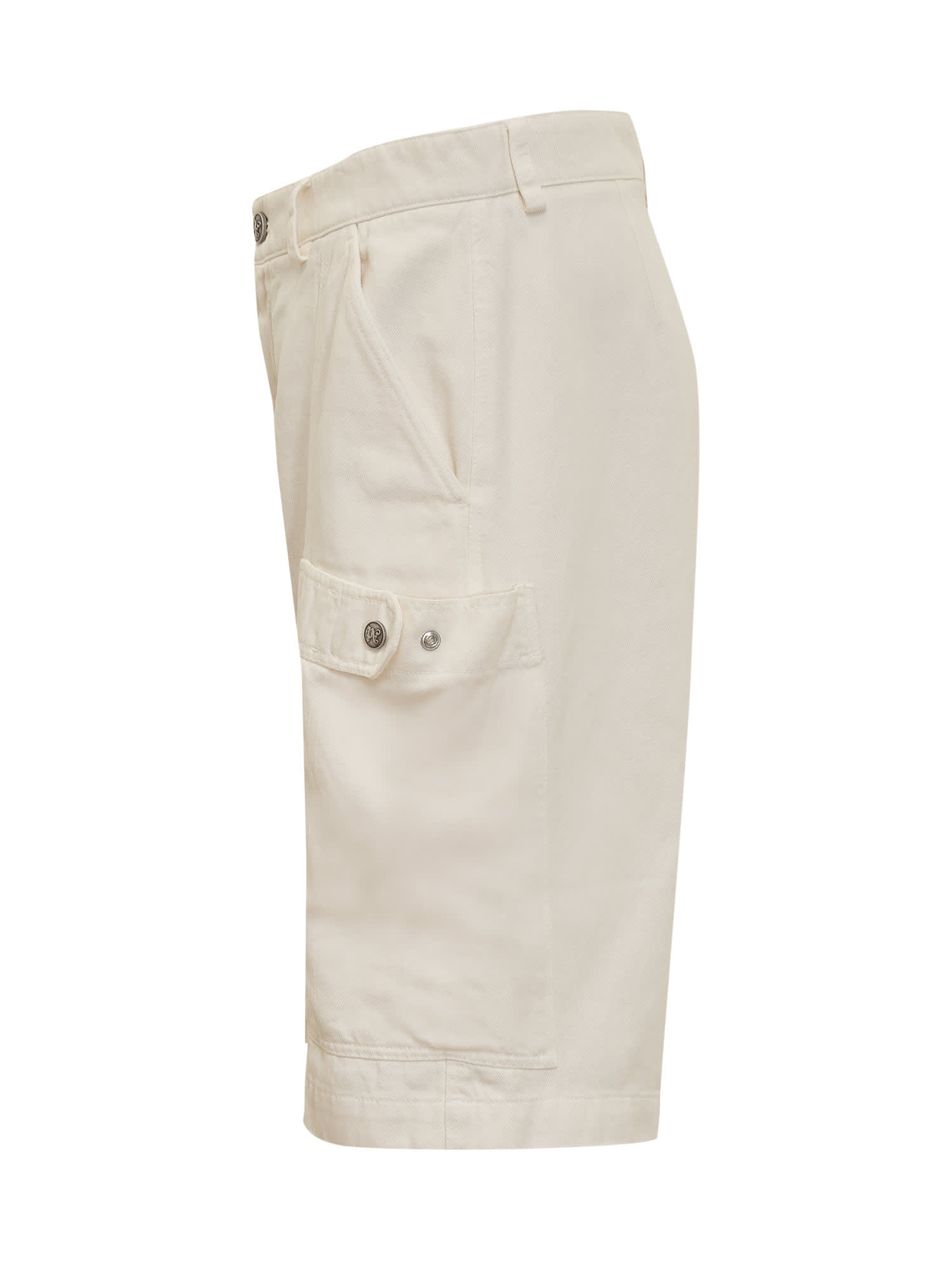 Shop Palm Angels Cargo Shorts In Off White