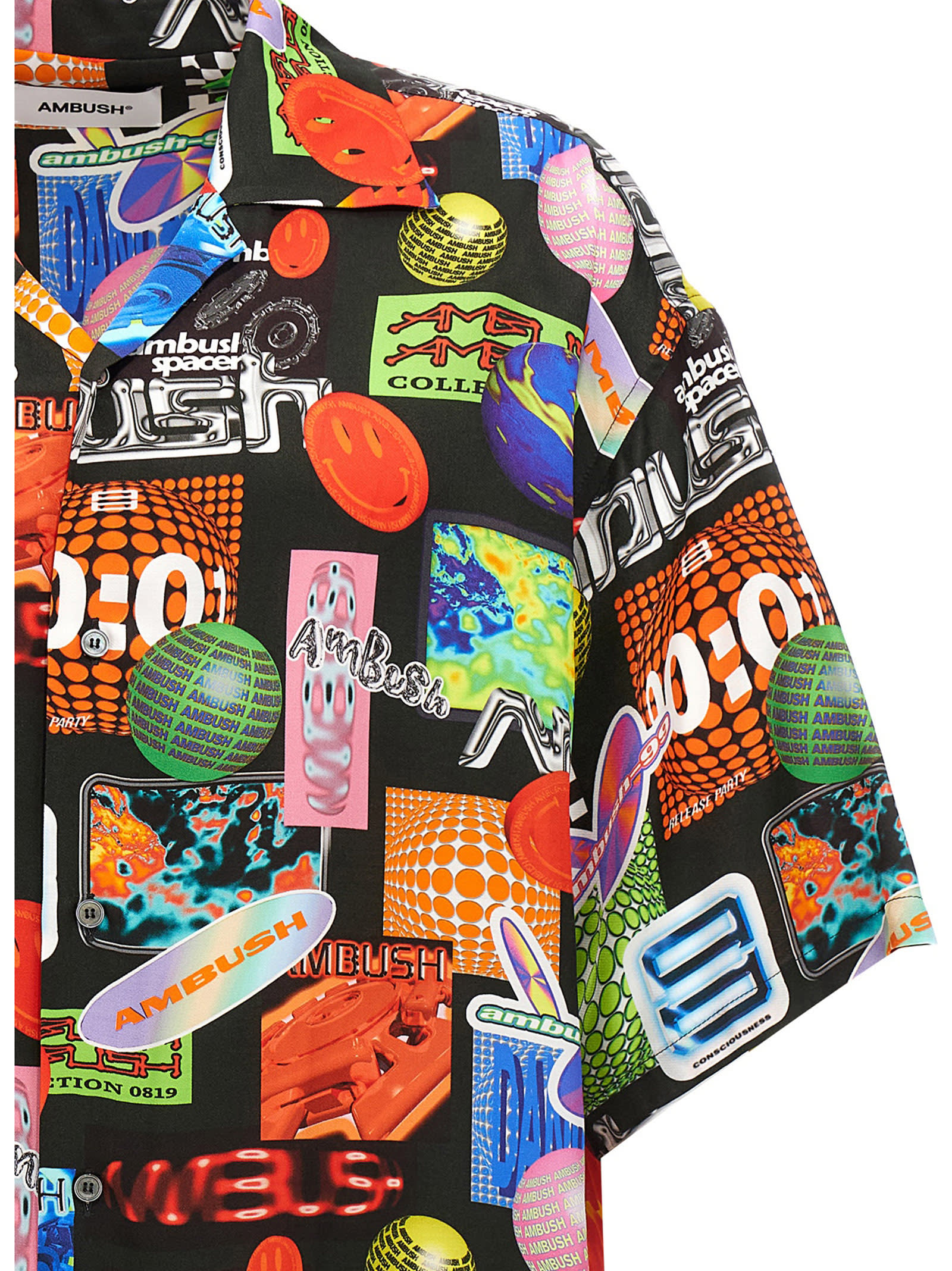 Shop Ambush All-over Print Shirt In Nero Multicolor