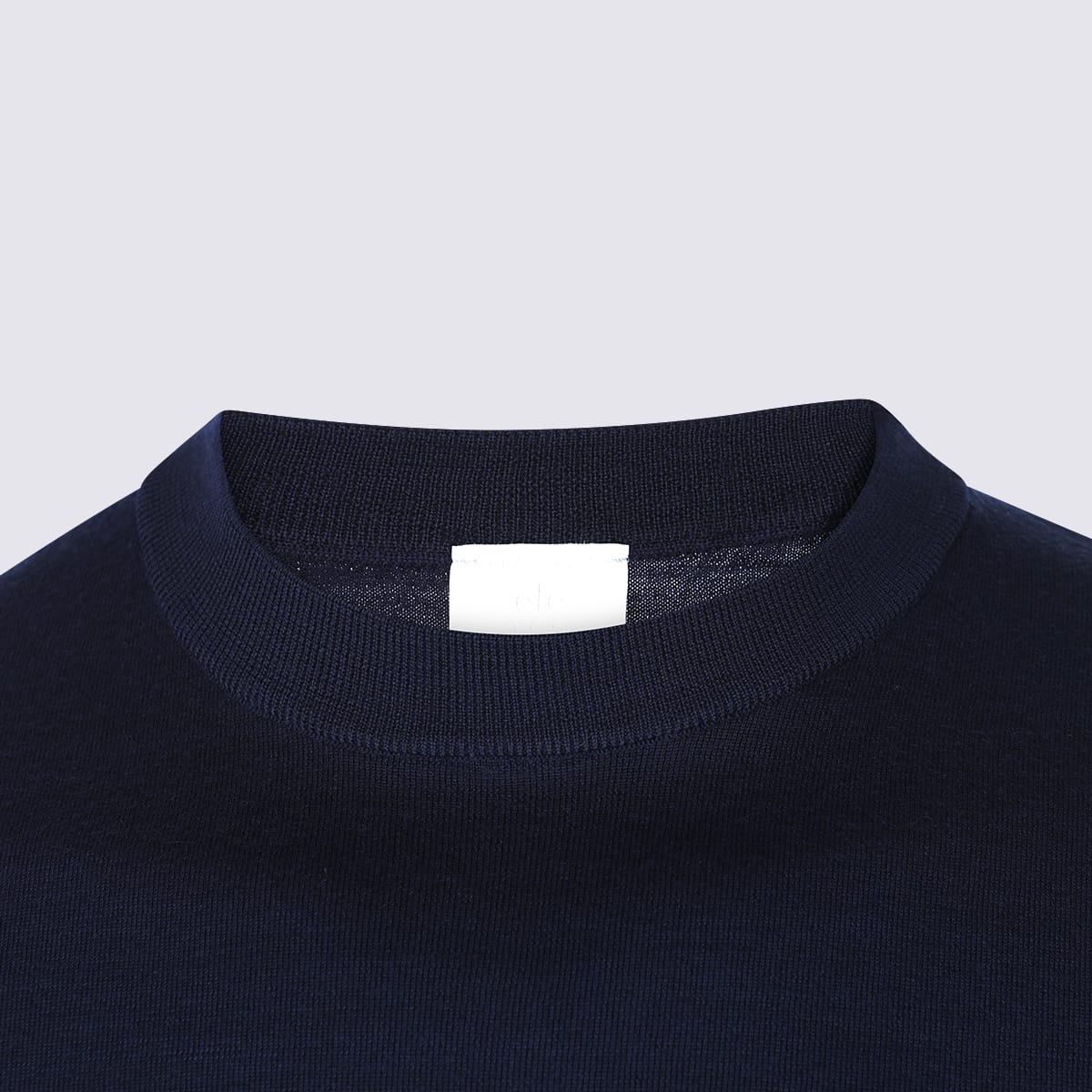 Eleventy Timeless Crewneck Sweater With Ribbed Details In Blue