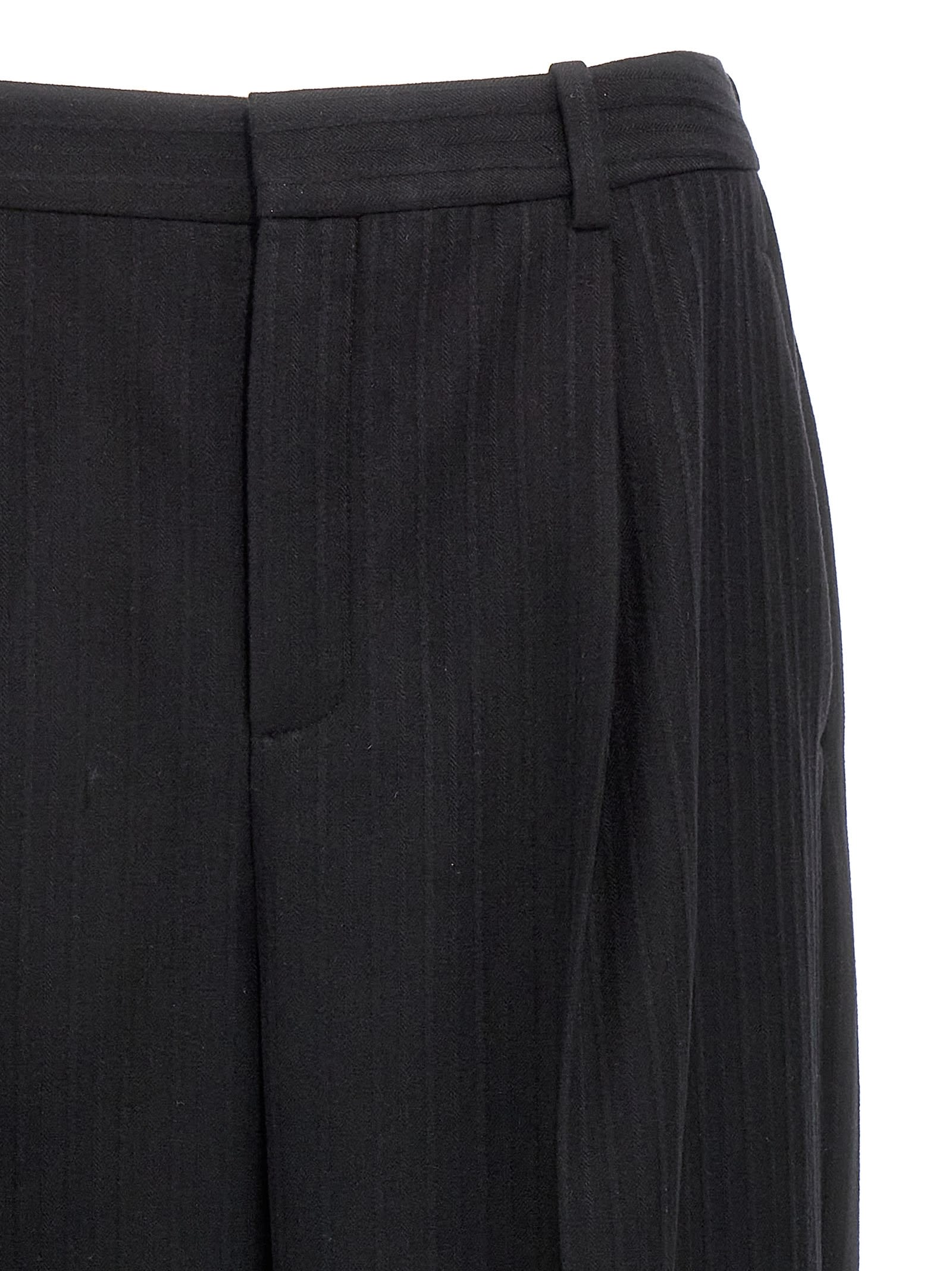 Shop Saint Laurent 90s Pants In Black