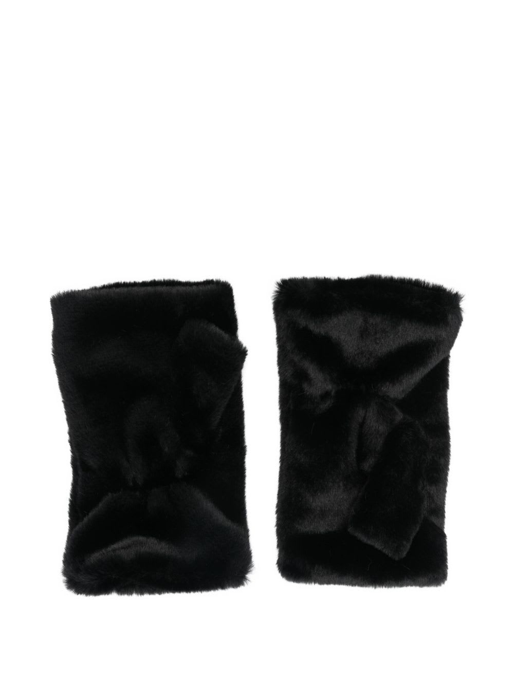 Alpo Black Fingerless Gloves In Black