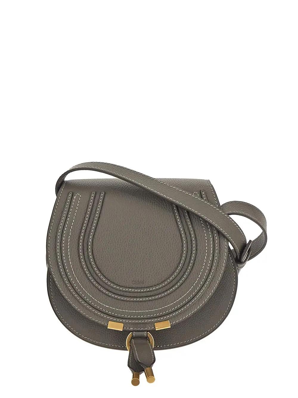 Chloé Small Saddle Bag In Elephant Grey