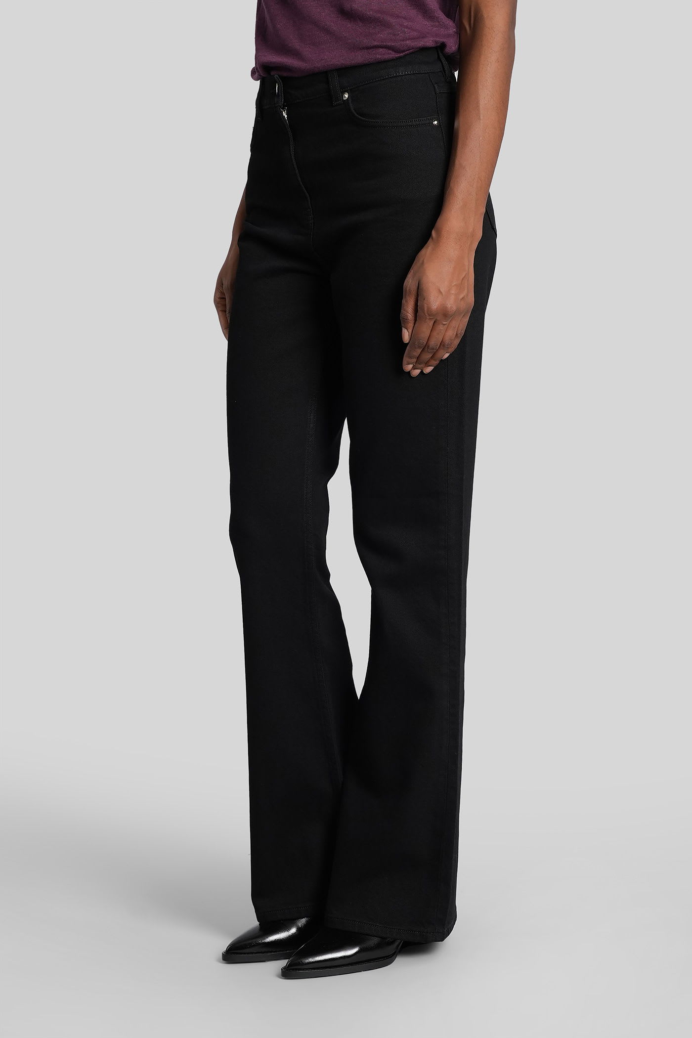 Iro Olivier Jeans In Black Cotton In Black