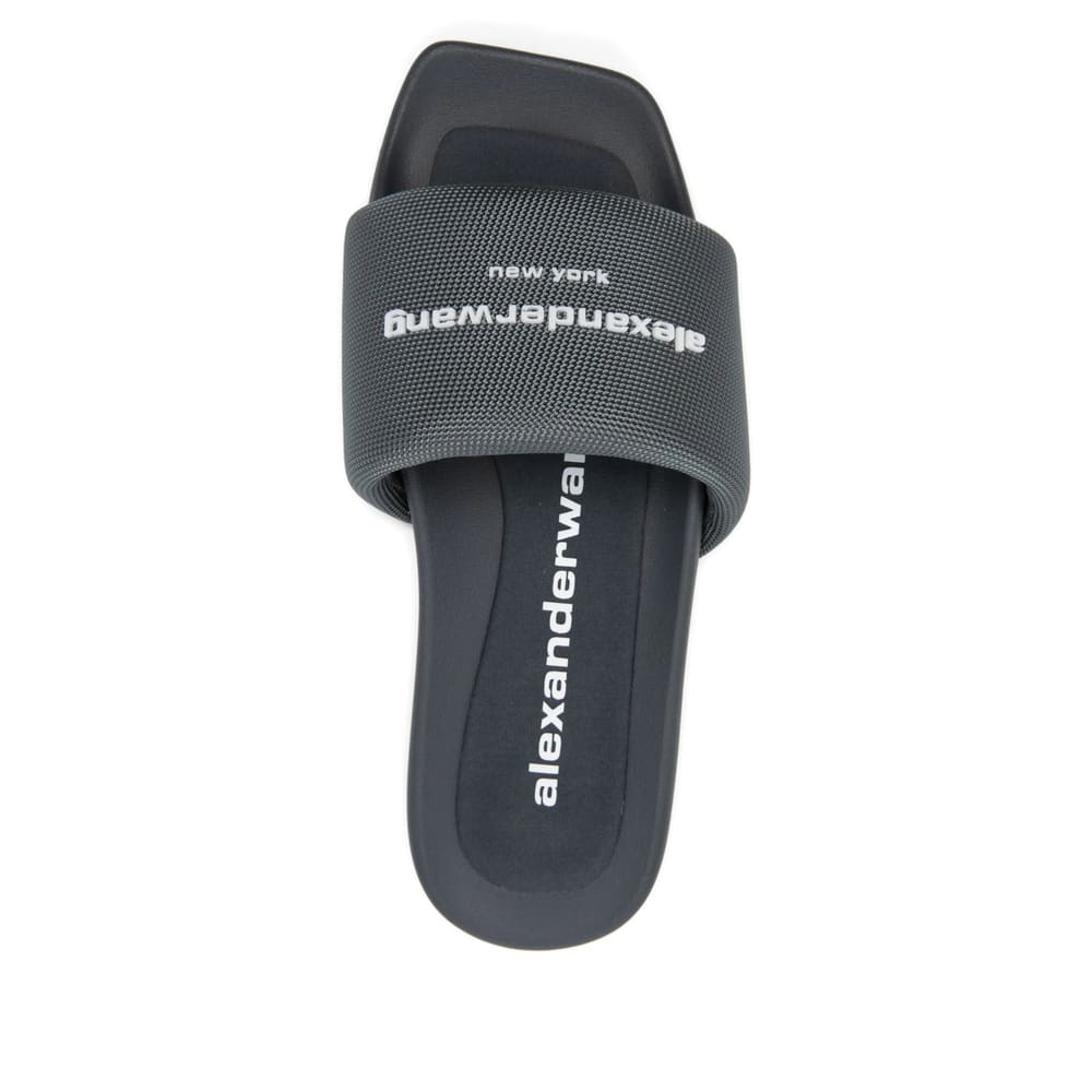 Alexander Wang Women Logo Slide Sandals In Black