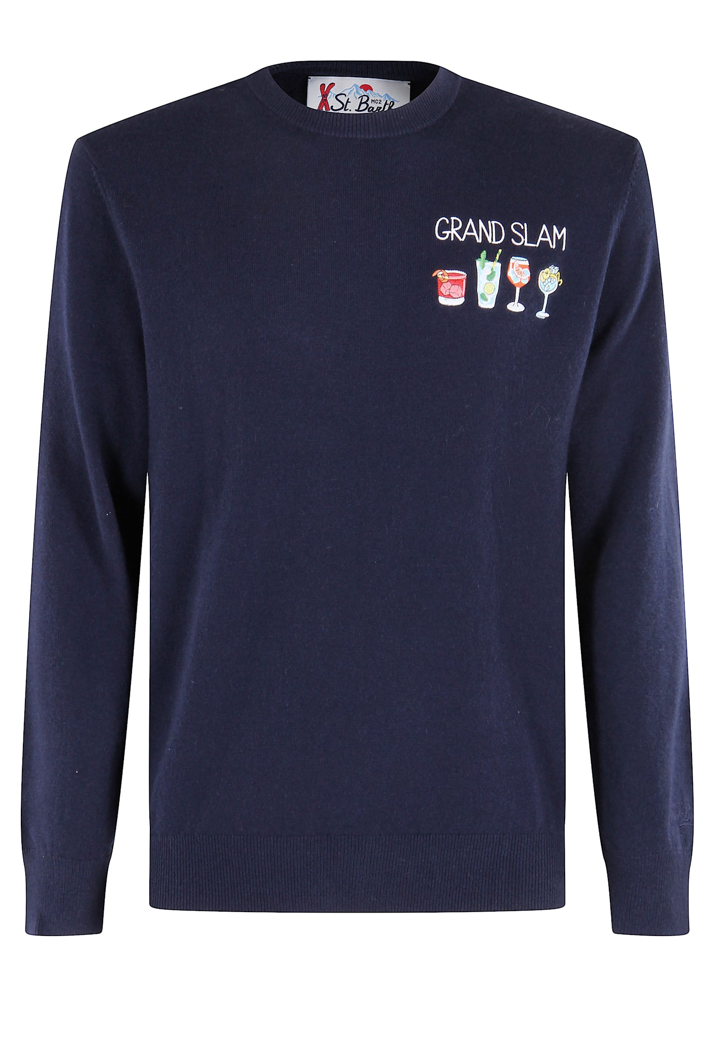 Mc2 Saint Barth Crew Neck Light Sweater In Blue