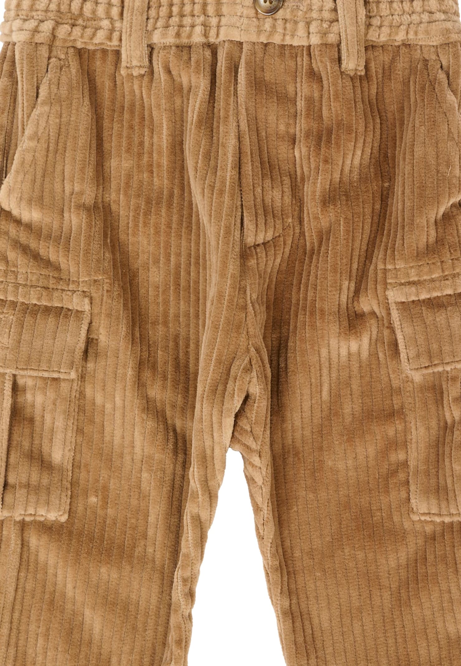 Dolce & Gabbana Brown Trousers For Baby Boy With Patch In Brown
