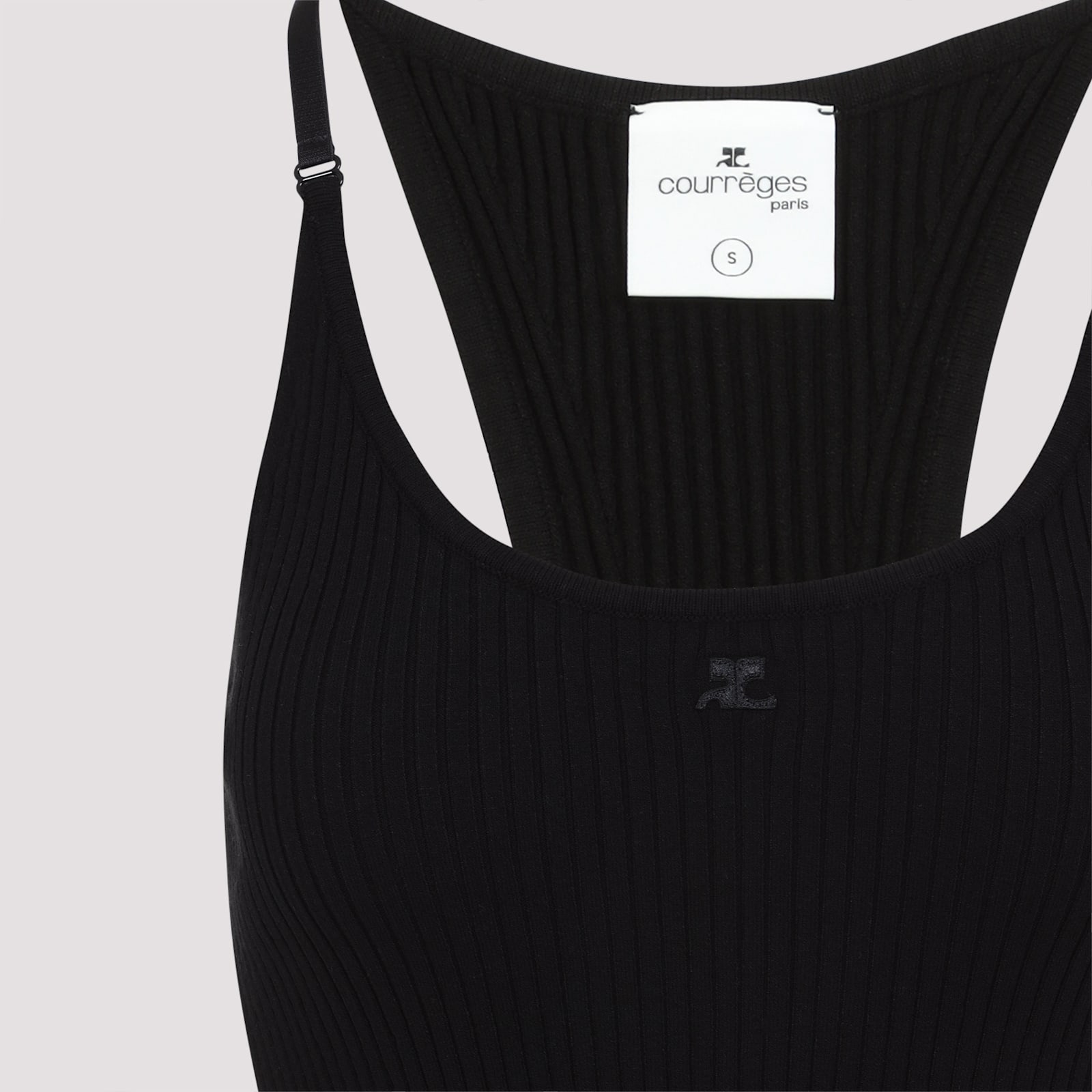 Shop Courrèges Scuba Rib Top In Black
