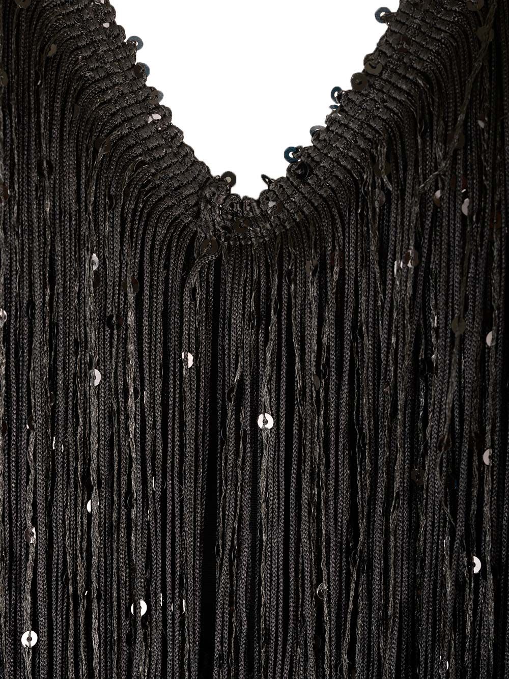 Shop Rotate Birger Christensen Mini Dress With Black Sequin Fringes