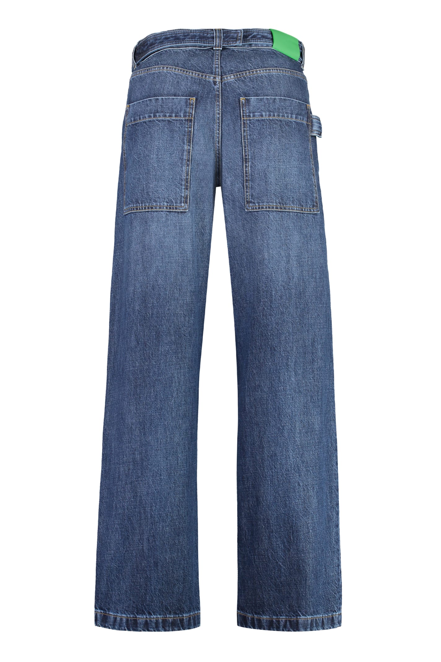 Shop Bottega Veneta 5-pocket Straight-leg Jeans In Mid Blue
