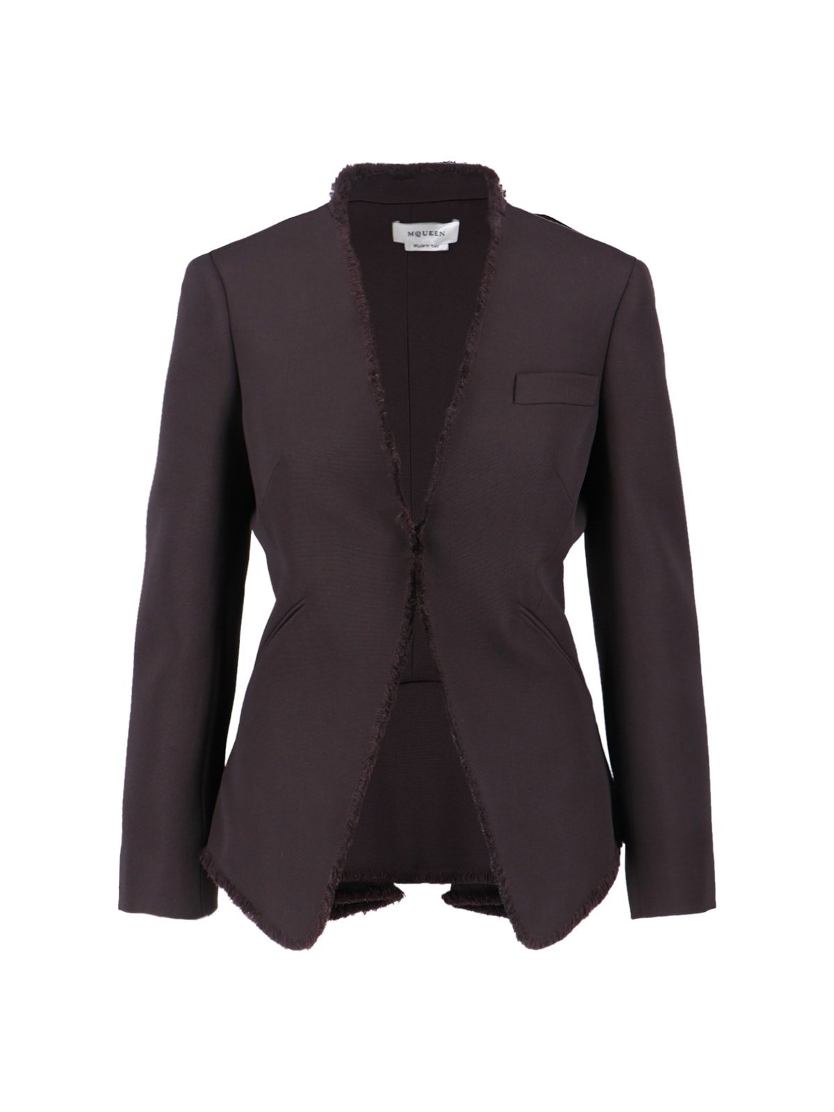 Alexander Mcqueen Wool Blazer In Brown
