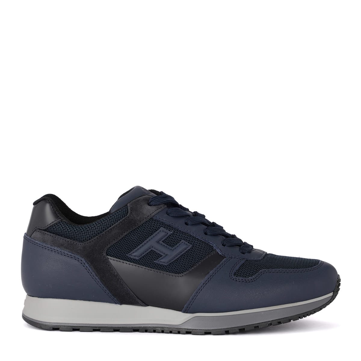 Hogan Hogan H321 Blue Leather And Fabric Sneaker - BLU - 11028450 | italist