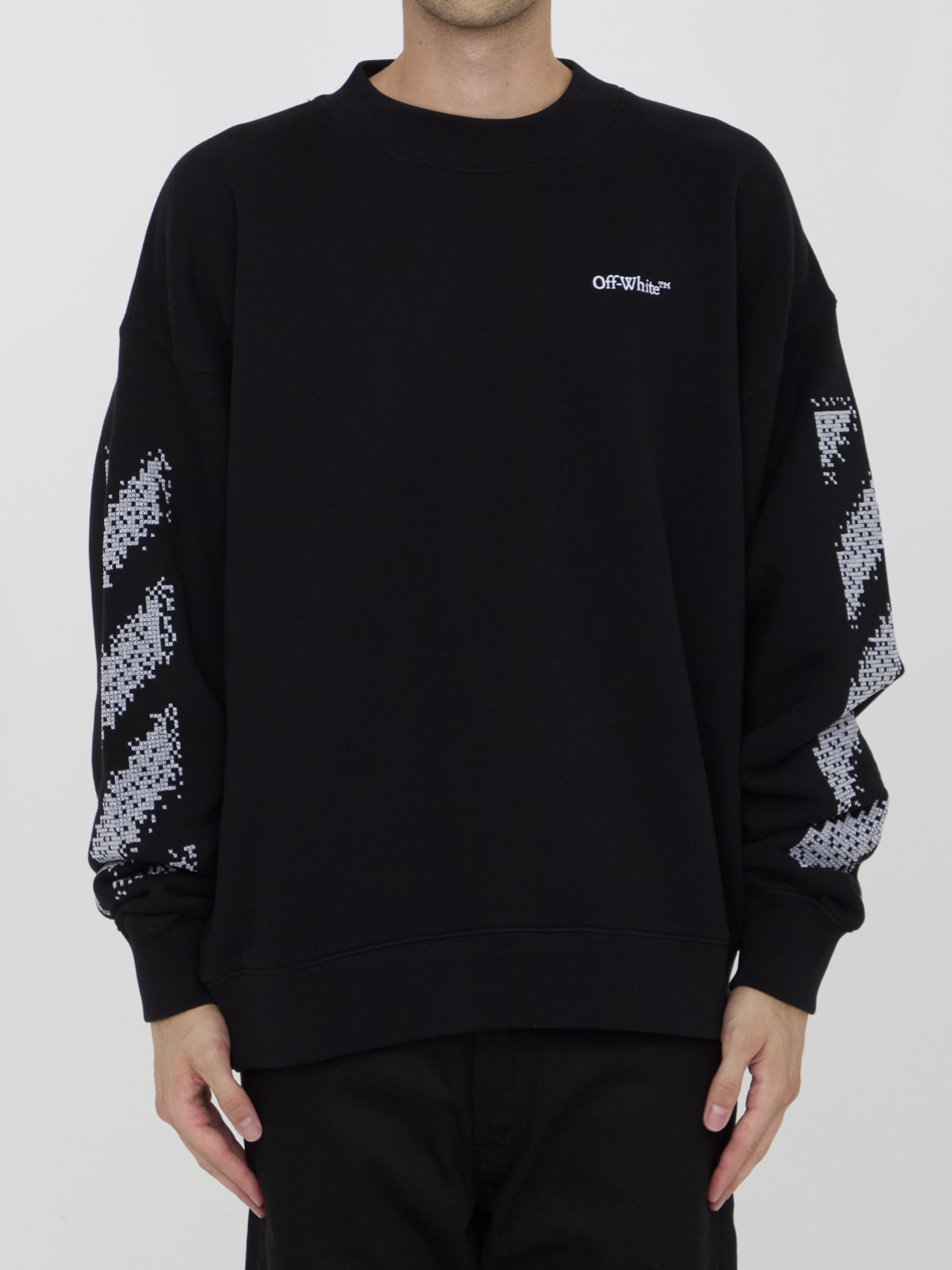 Shop Off-white Pixel Diag Sweatshirt In White