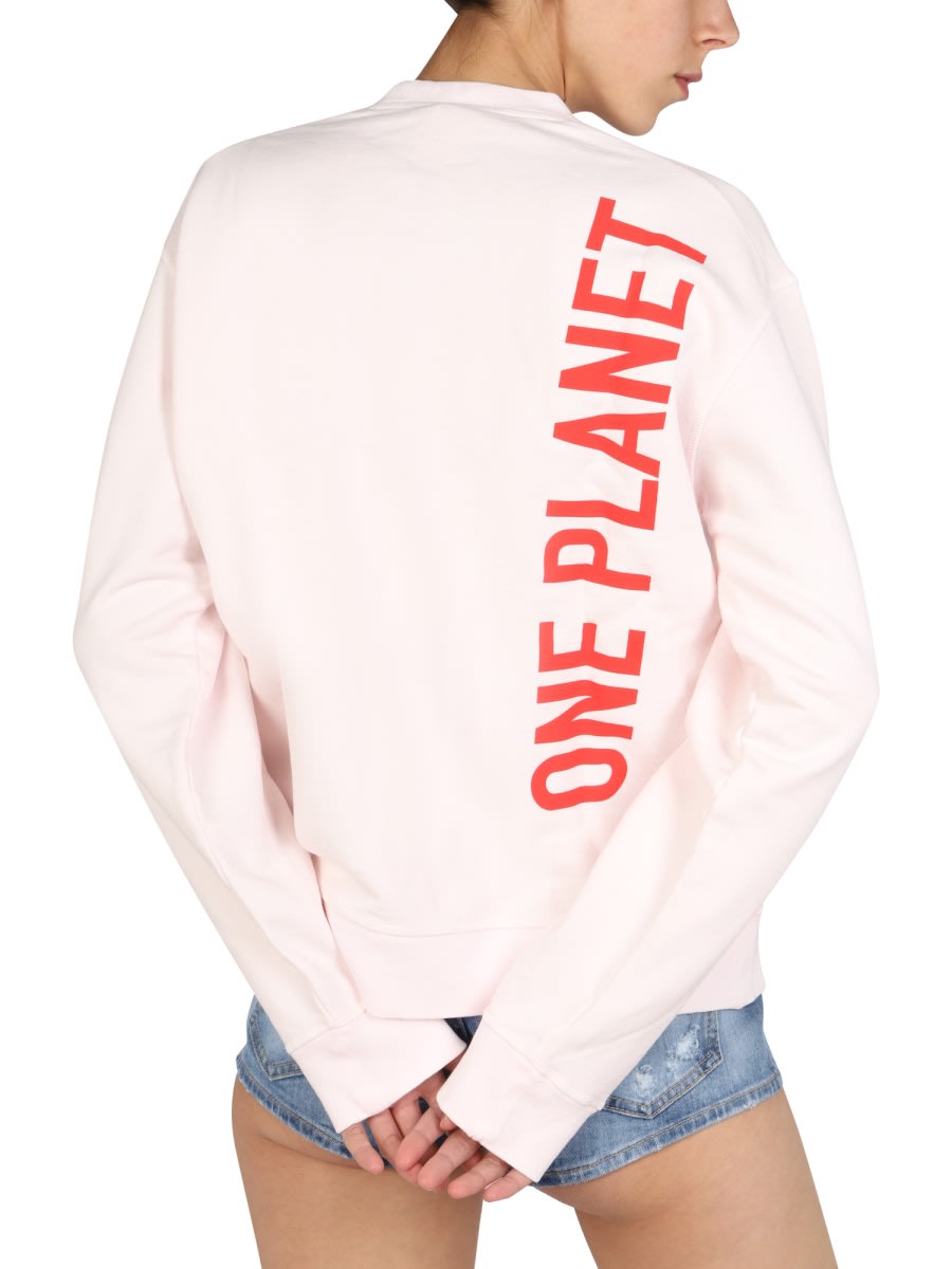 Shop Dsquared2 Logo Print Sweatshirt In Pink