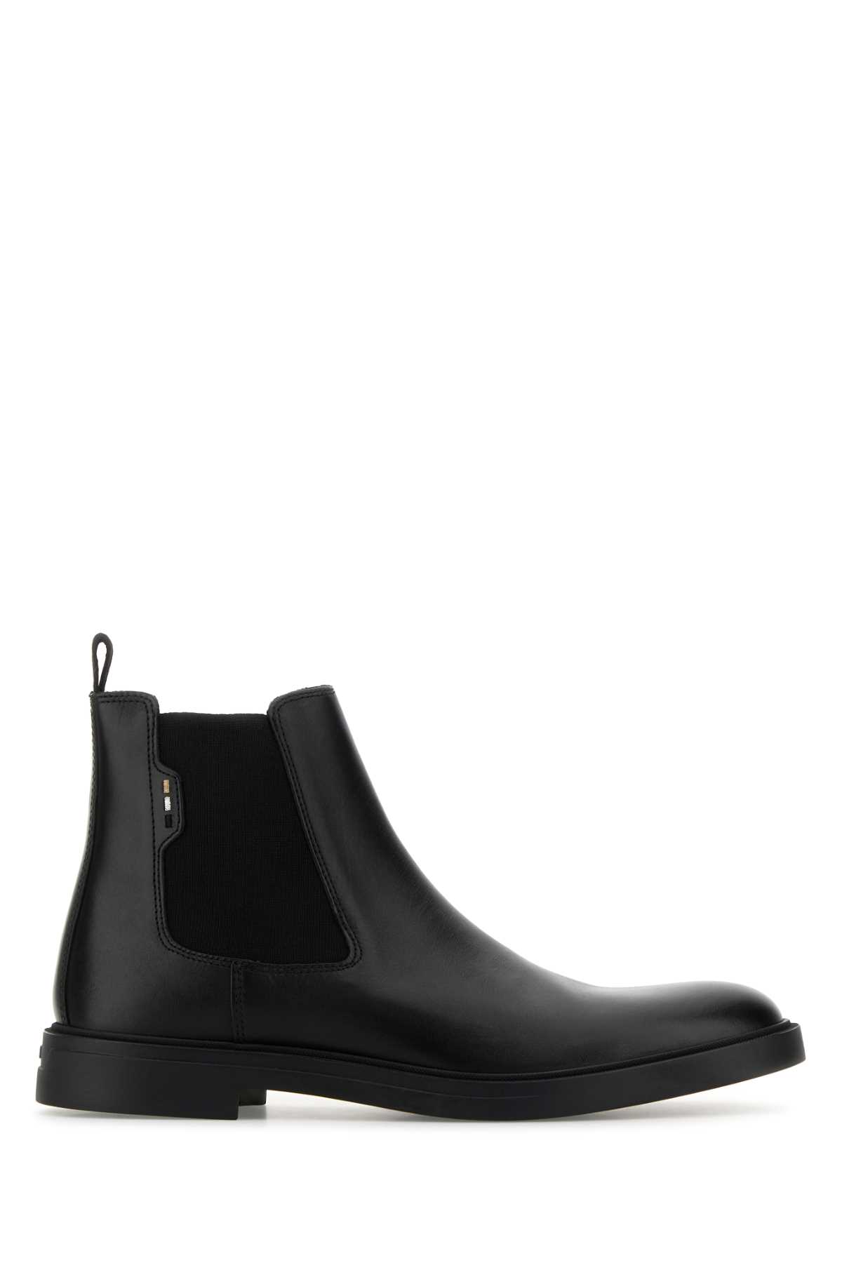 Black Leather Calev Ankle Boots