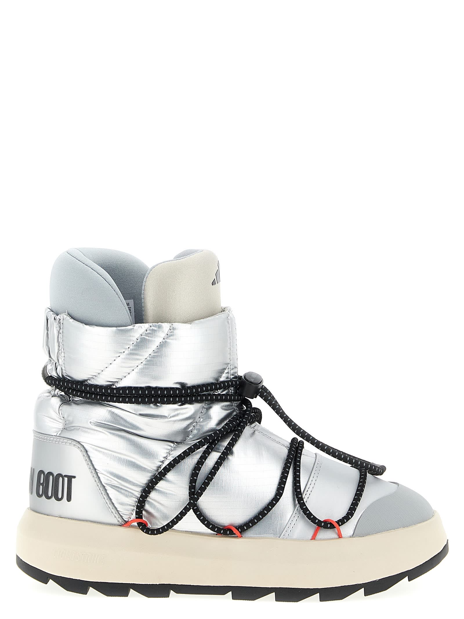 Adidas Originals Ace Adidas X Moonboot Ankle Boots In Silver