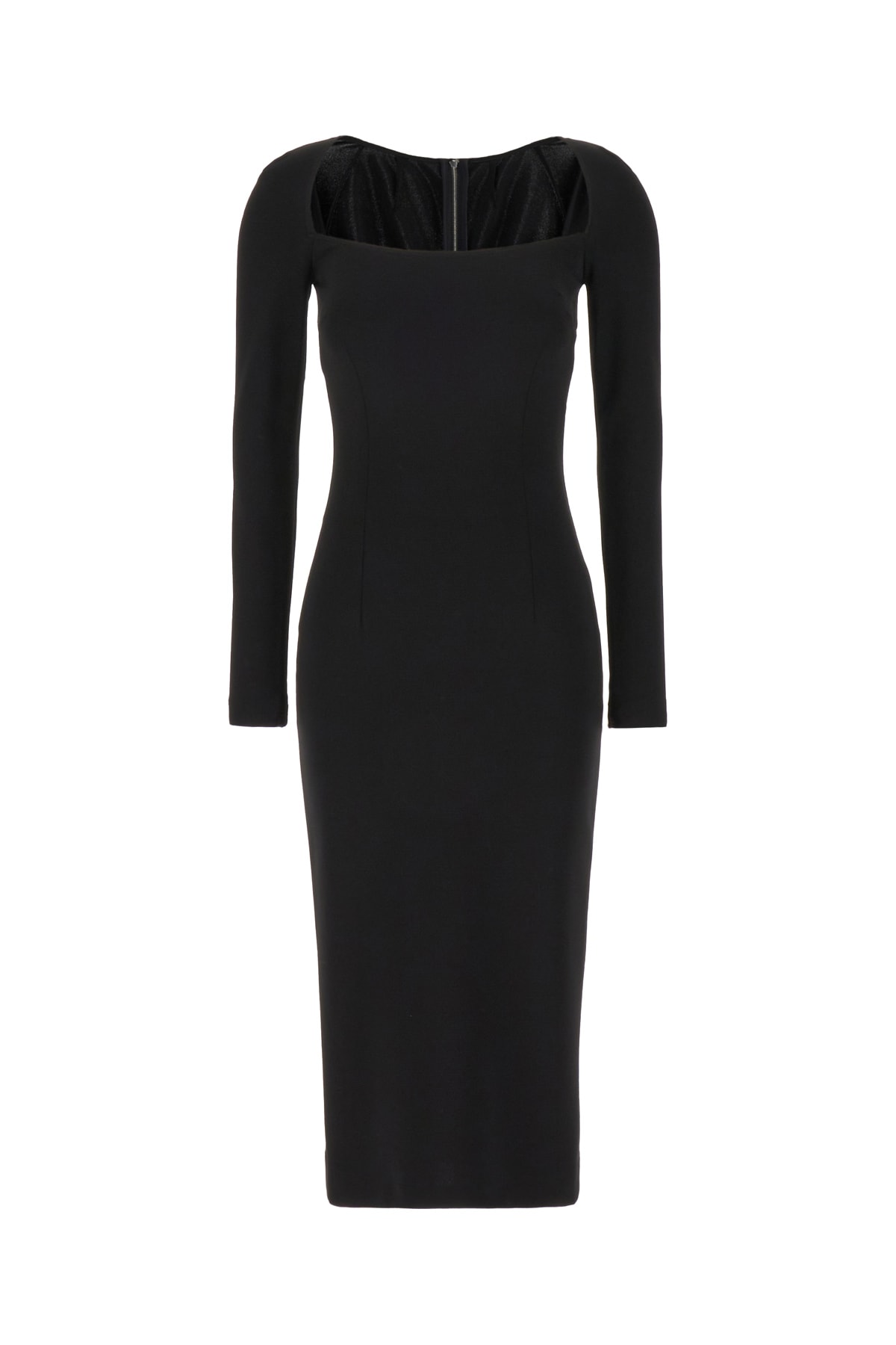 Dolce & Gabbana Black Stretch Viscose Blend Dress In Nero