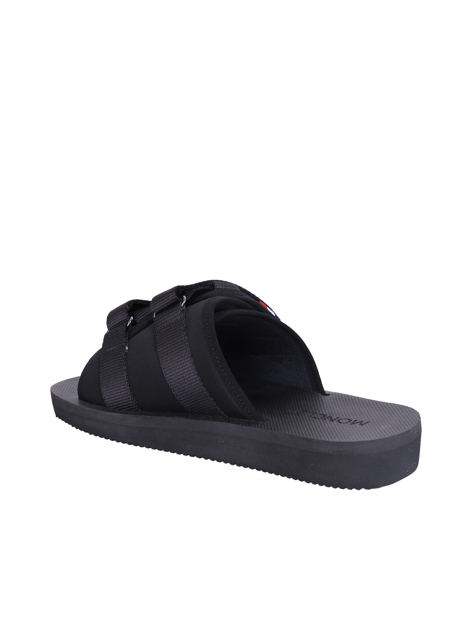 Shop Moncler Slideworks Sandals In Black