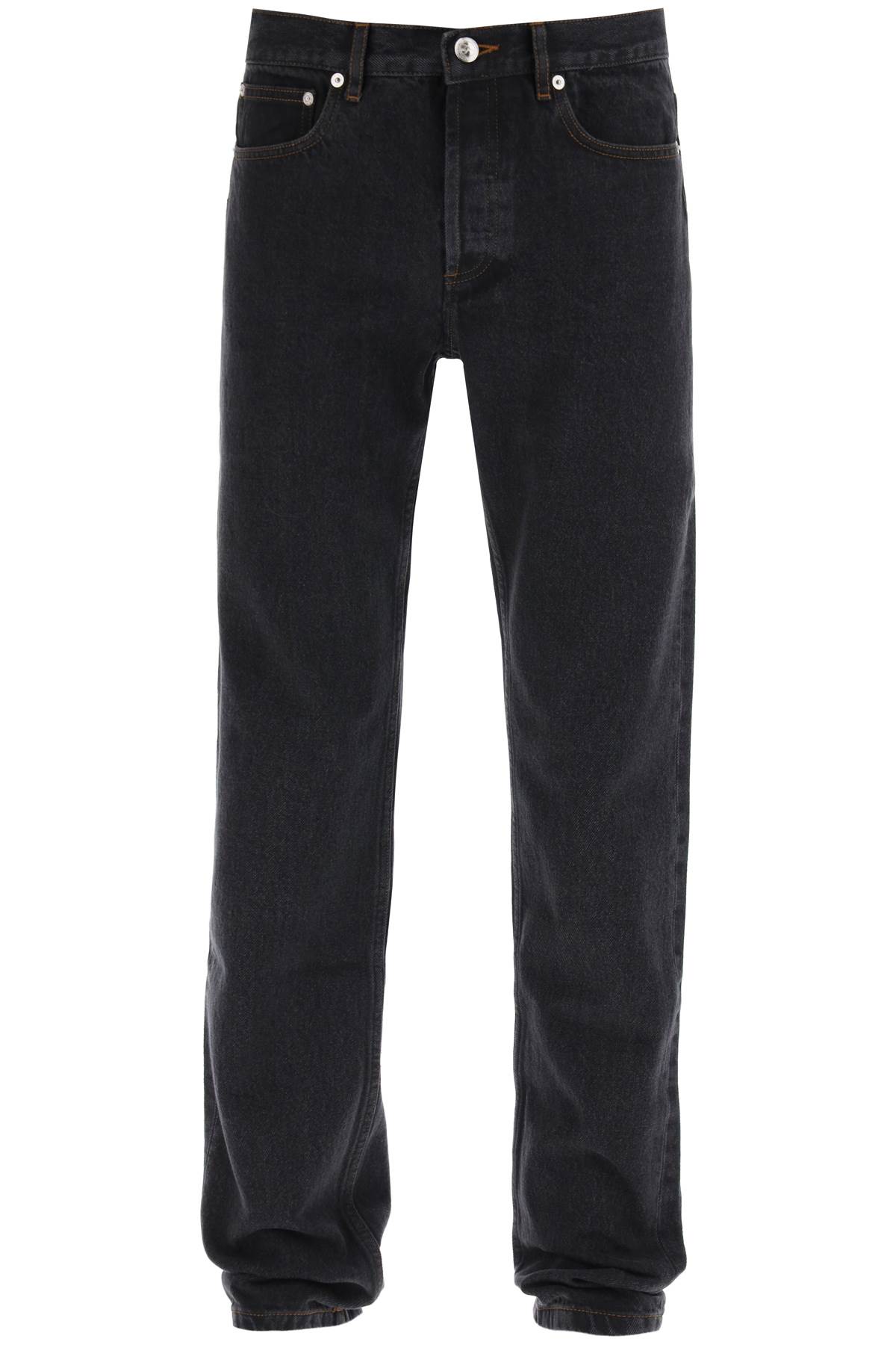 Shop Apc Petit New Standard Jeans In Noir Delave (black)