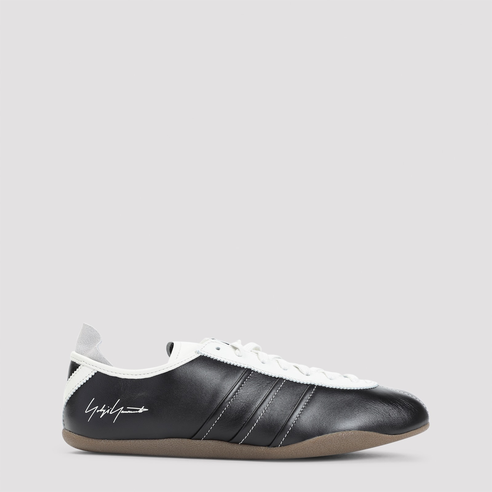 Y-3 Debossed Leather Tokyo Sneakers With Lace-up Closure In Black