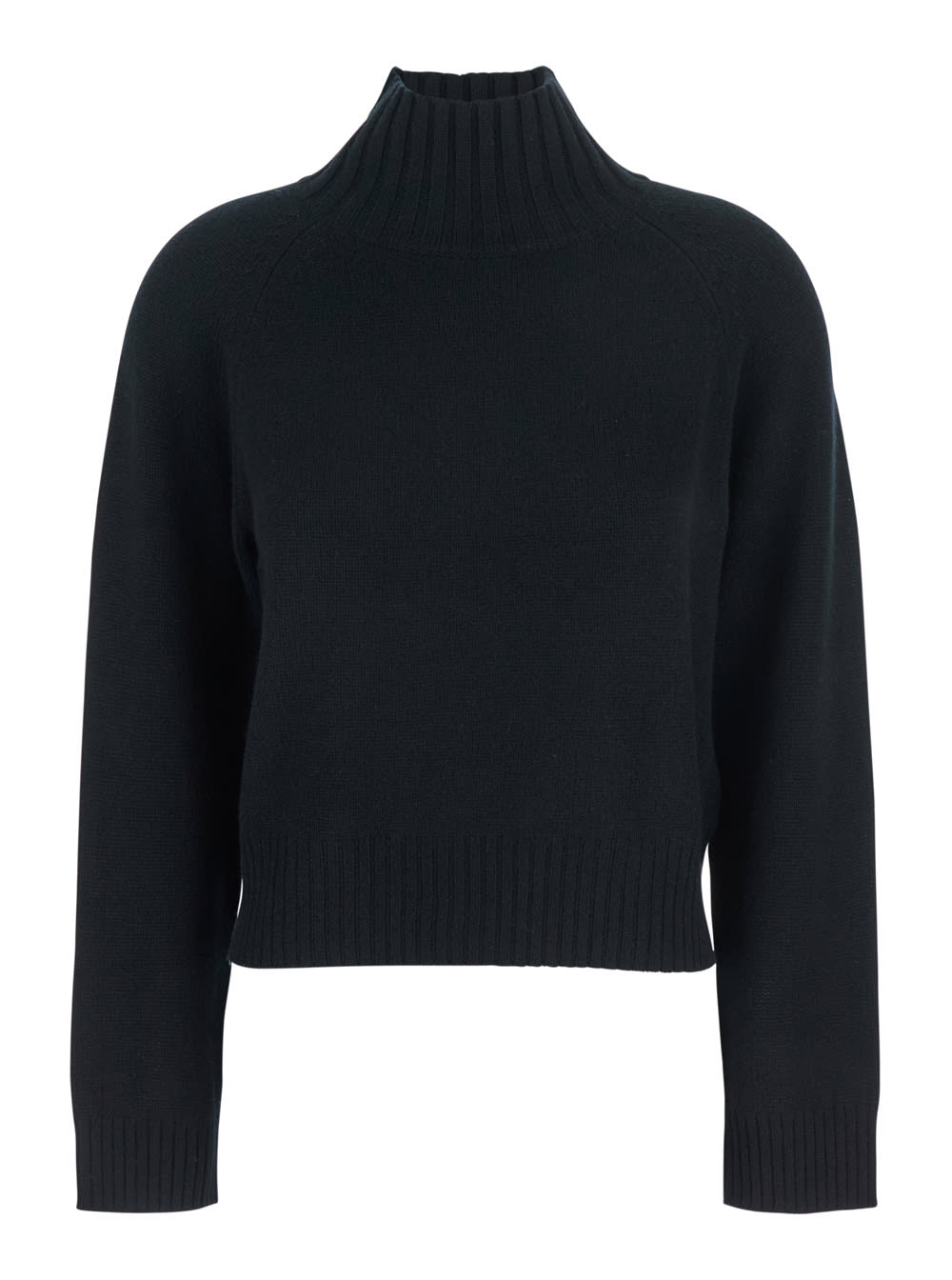 Allude Mock-neck Cashmere Sweater In Blue