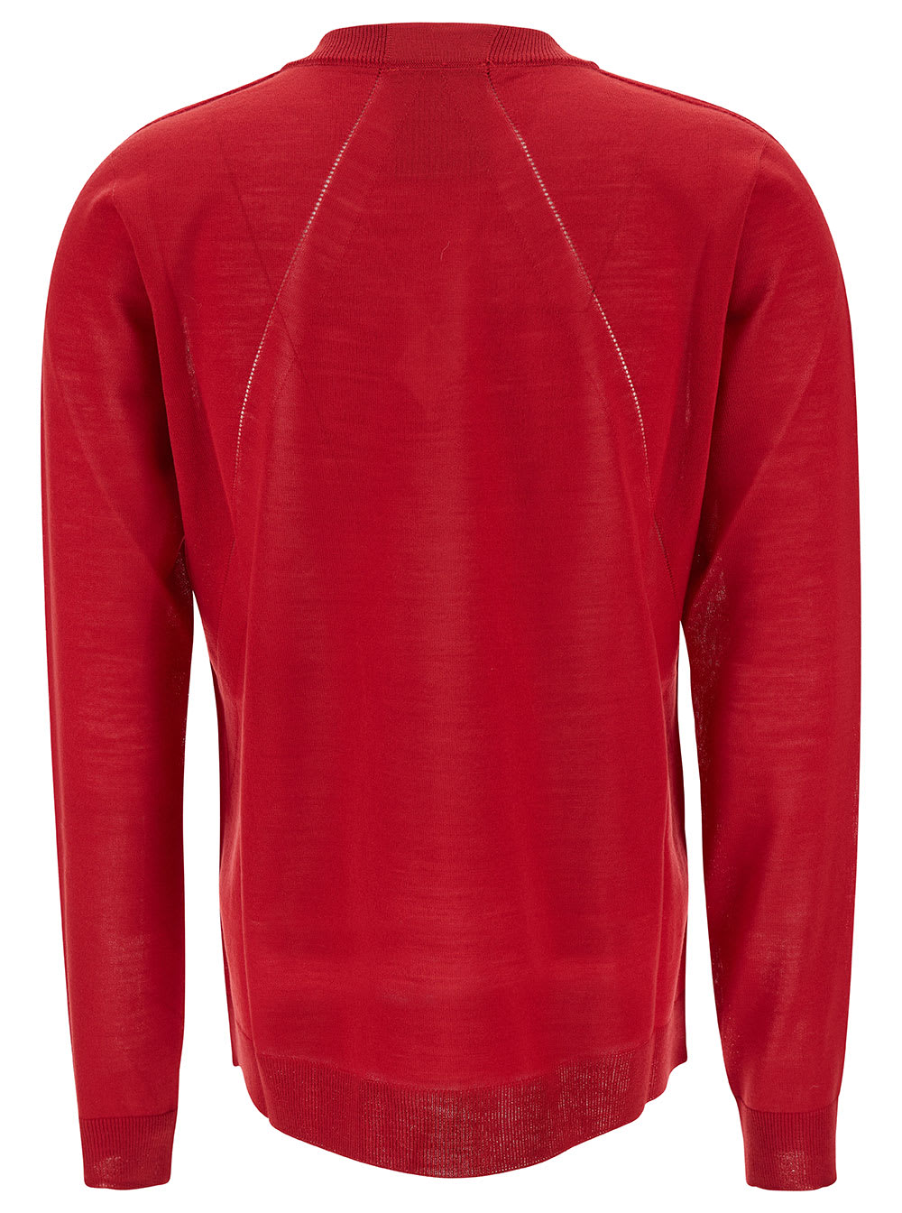 Shop Semicouture Nikita Red Pullover With V Neckline And Ribbed Trim In Wool Woman