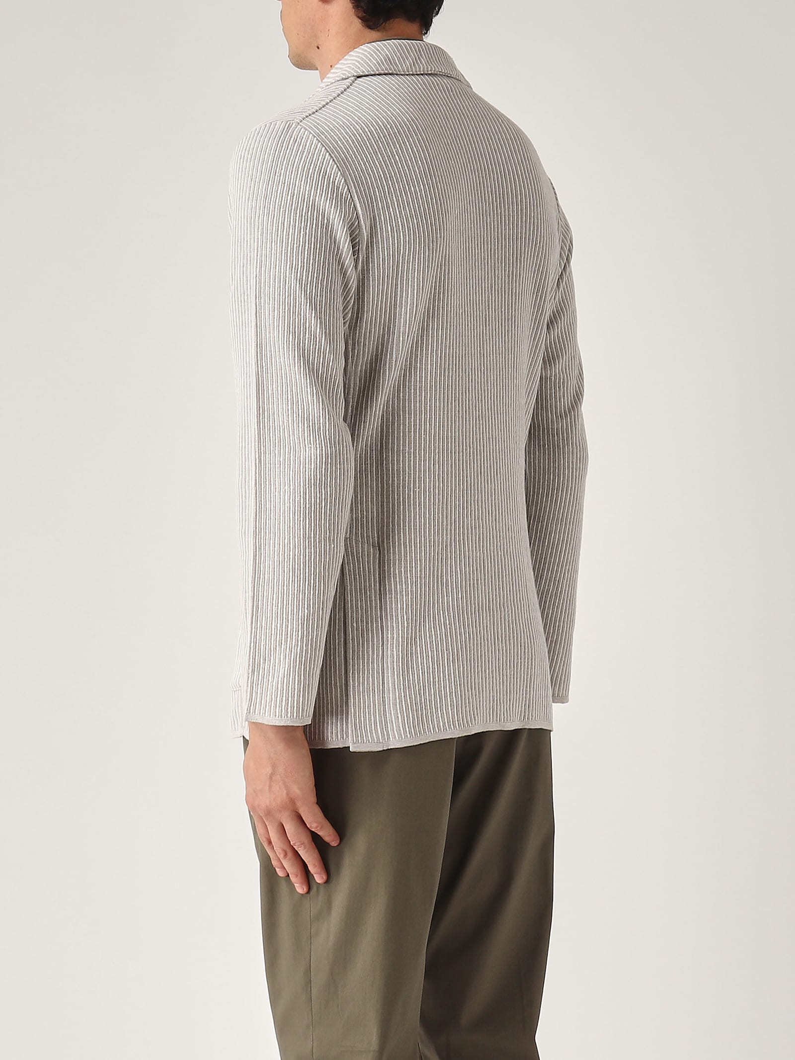 Lardini Giacca Maglia Jacket In Gray
