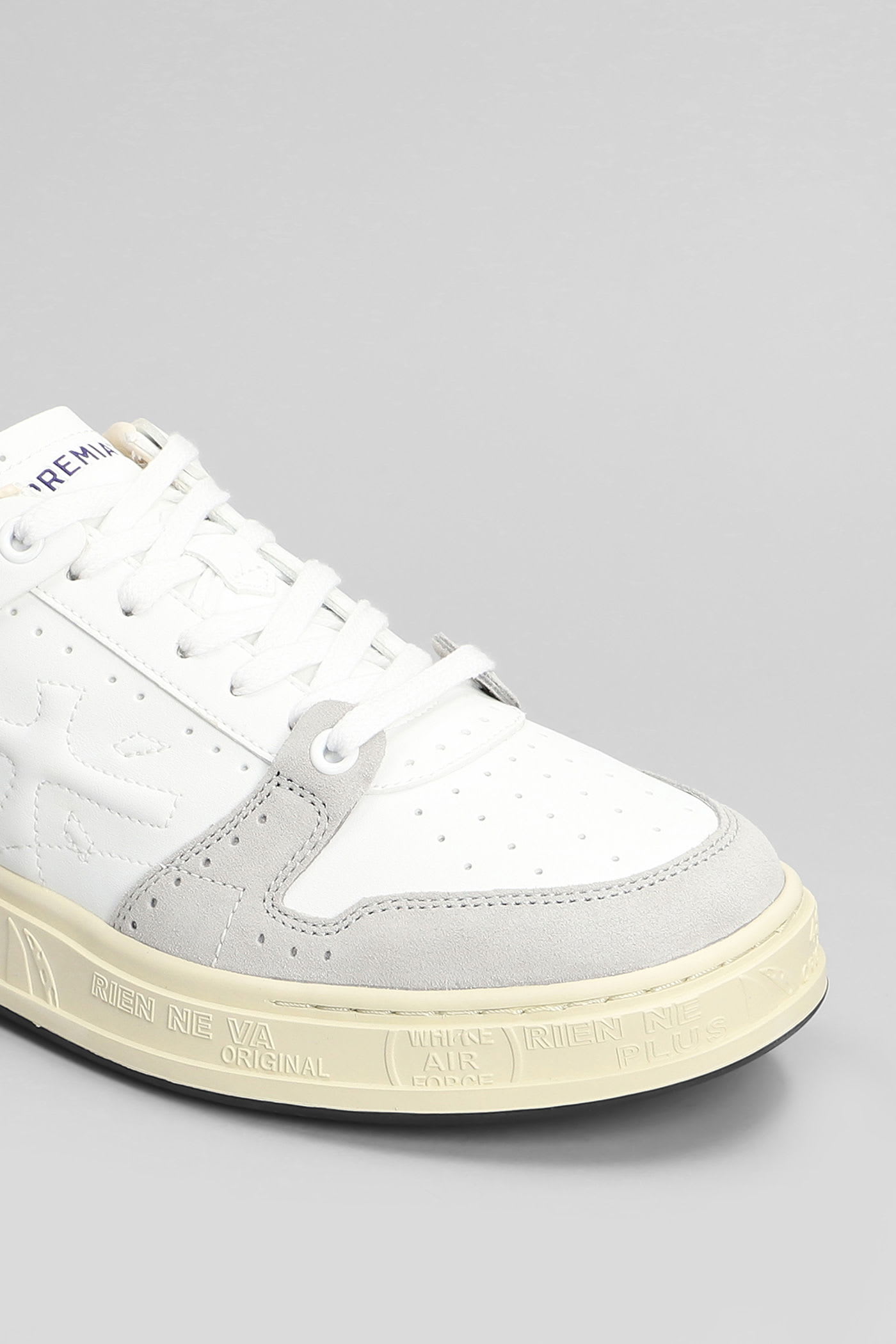 Premiata Quinn Sneakers In White Leather In White