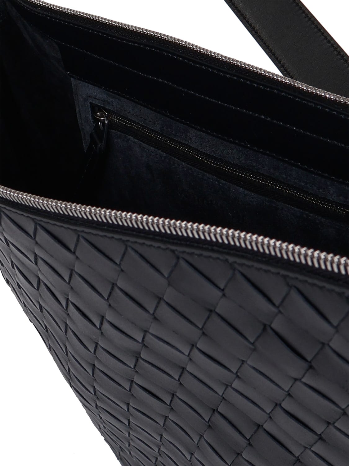 Shop Bottega Veneta Virgule Bag In Calfskin In Black