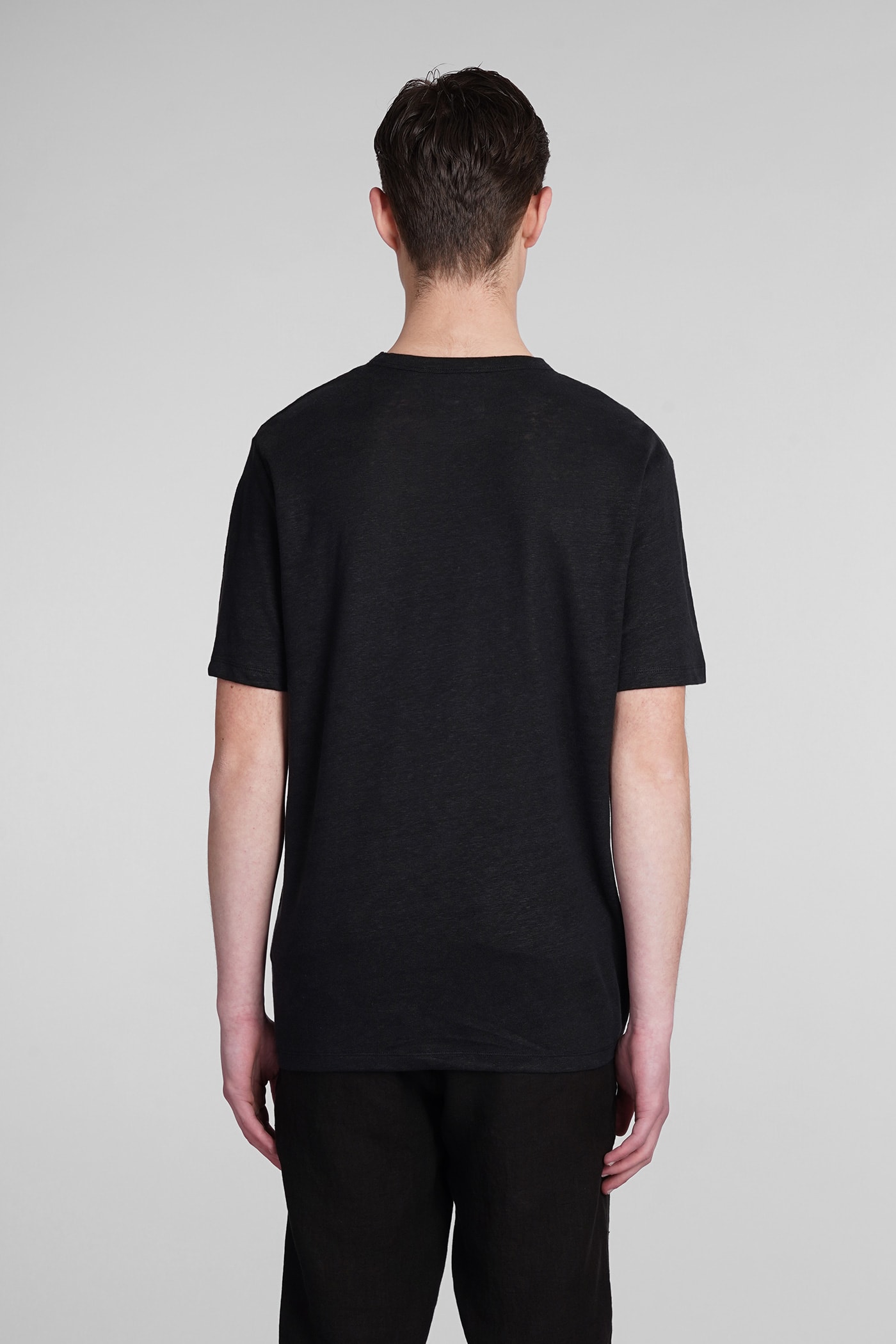 Shop Mc2 Saint Barth Ecstasea T-shirt In Black Linen