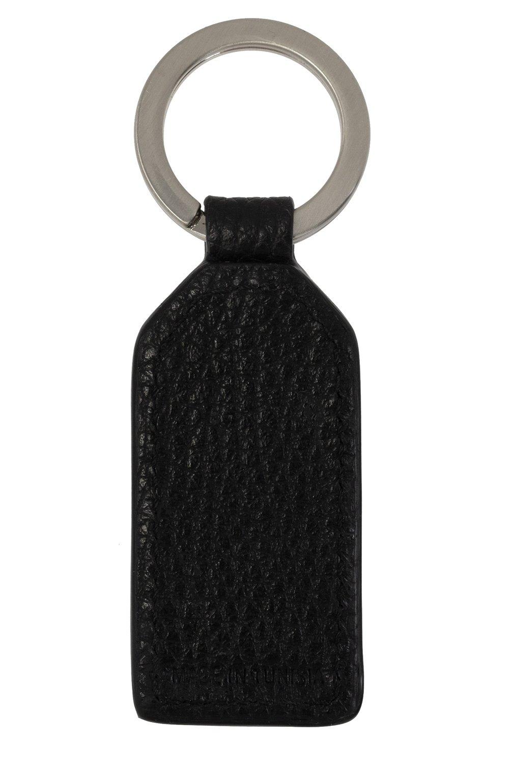 Shop Emporio Armani Logo Embossed Cardholder And Keyring In Black