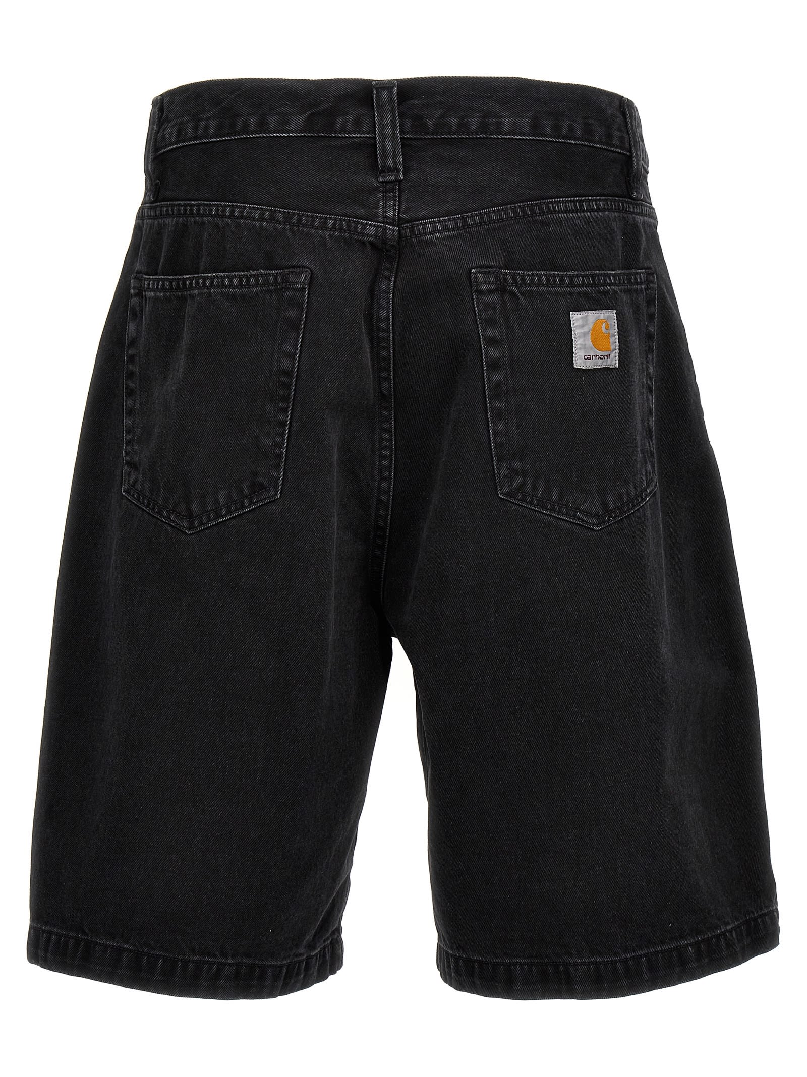 Carhartt Landon Bermuda Shorts In Black Stone Washed