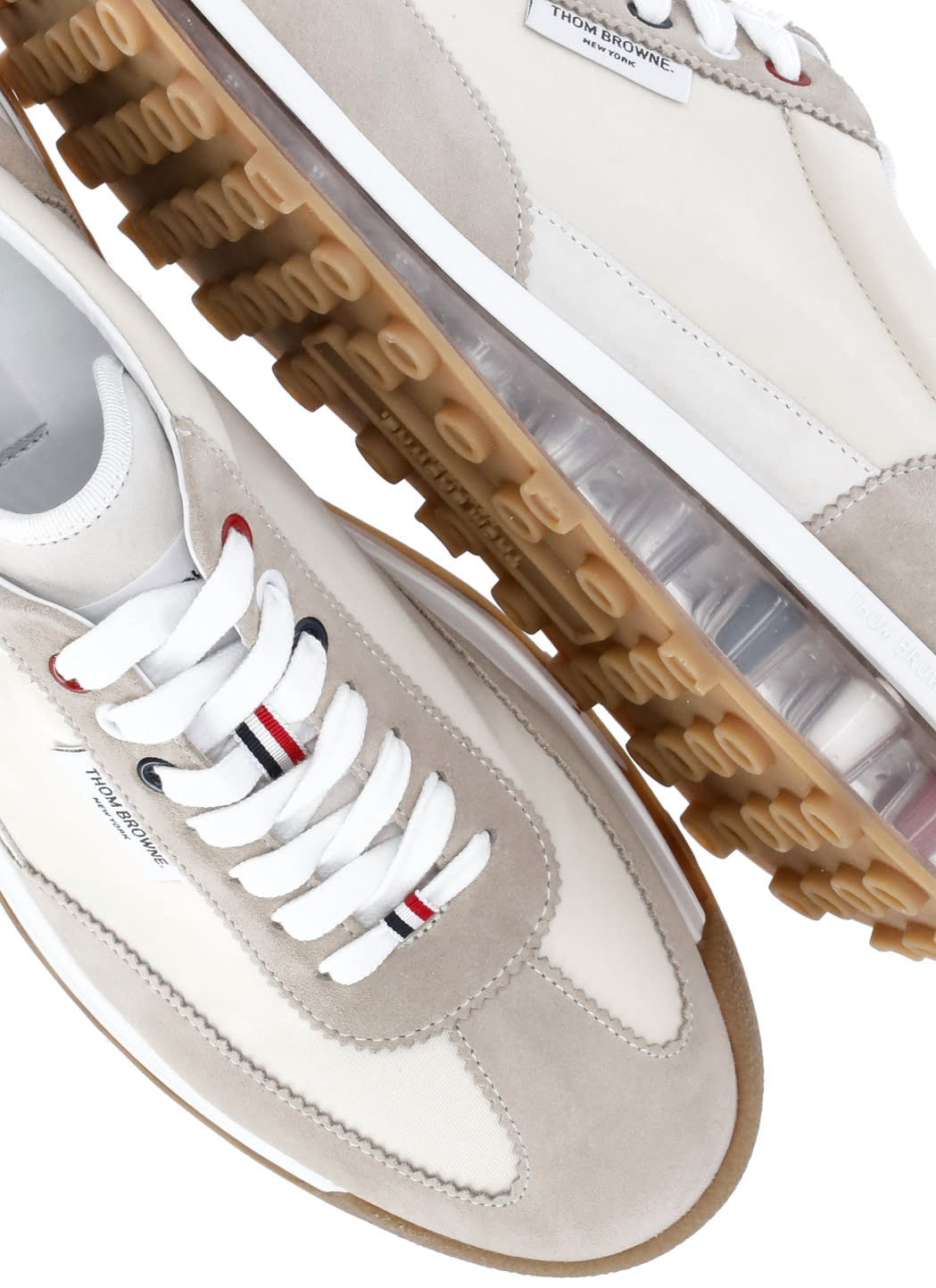 THOM BROWNE TECH RUNNER LEATHER SNEAKERS