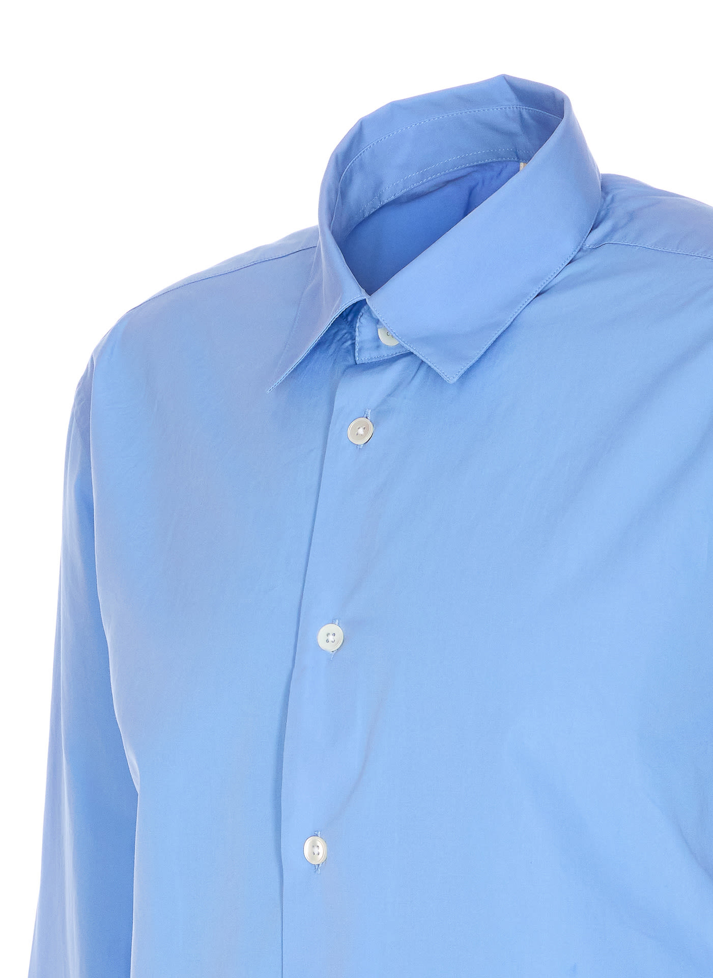 Sunflower Long Sleeve Day Shirt With Button-down Collar In Blue
