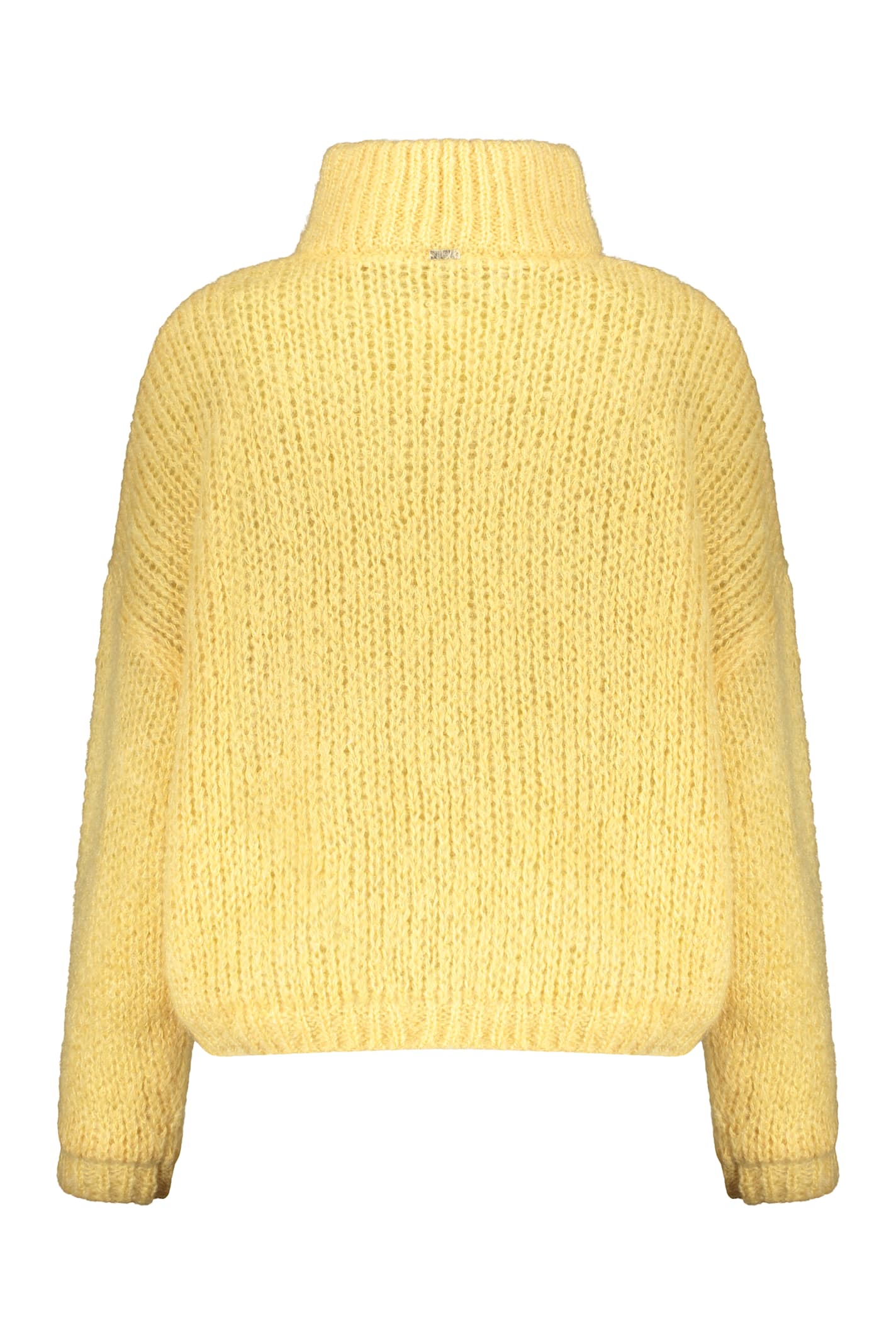 Herno Mohair-blend Cardigan In Yellow