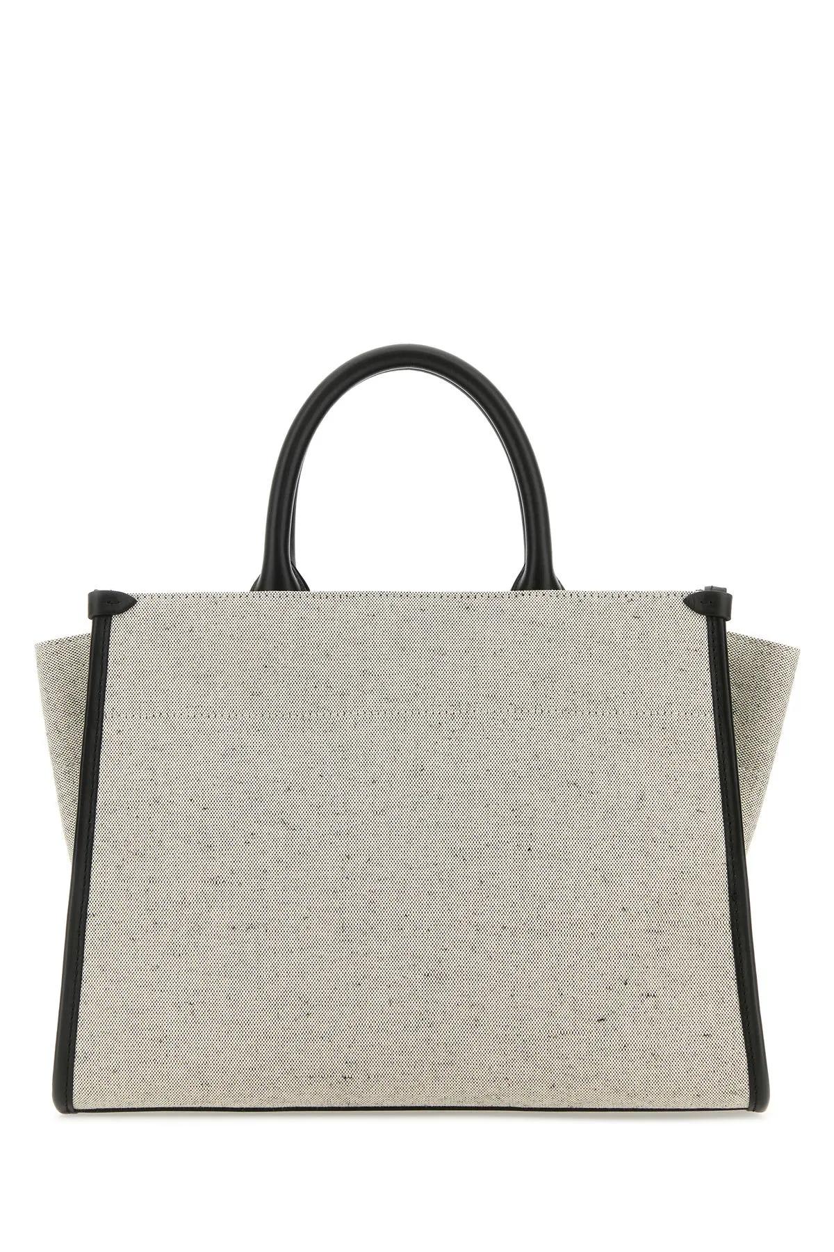 Shop Lanvin Two-tone Canvas Small In & Out Shopping Bag In Beige Black
