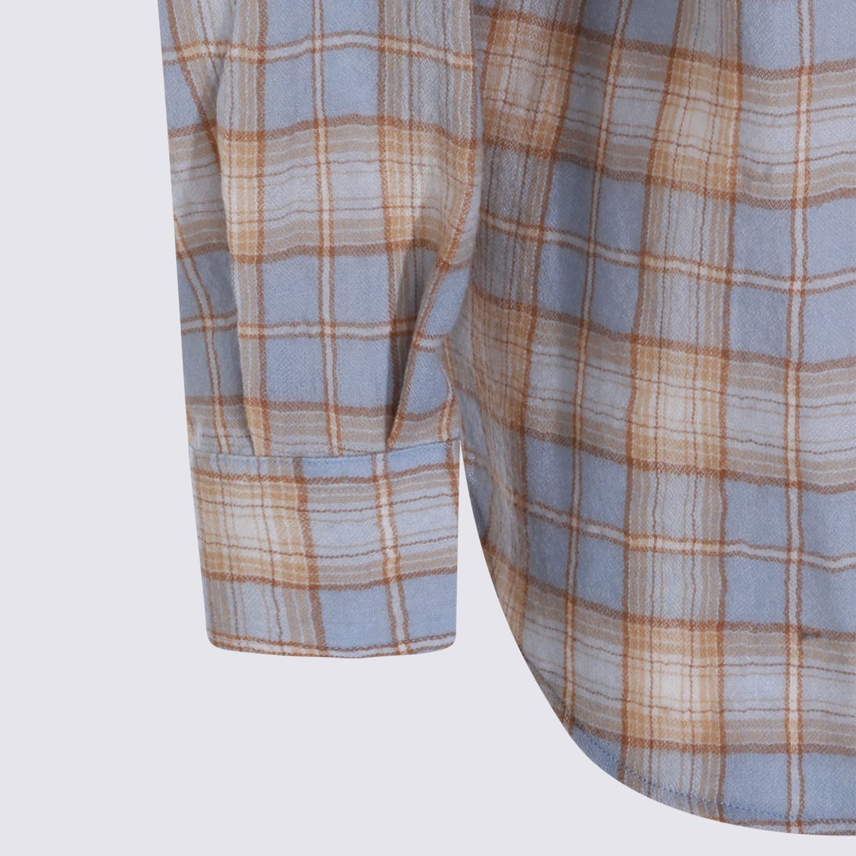 Auralee Lightweight Checked Long Sleeve Shirt In Gray