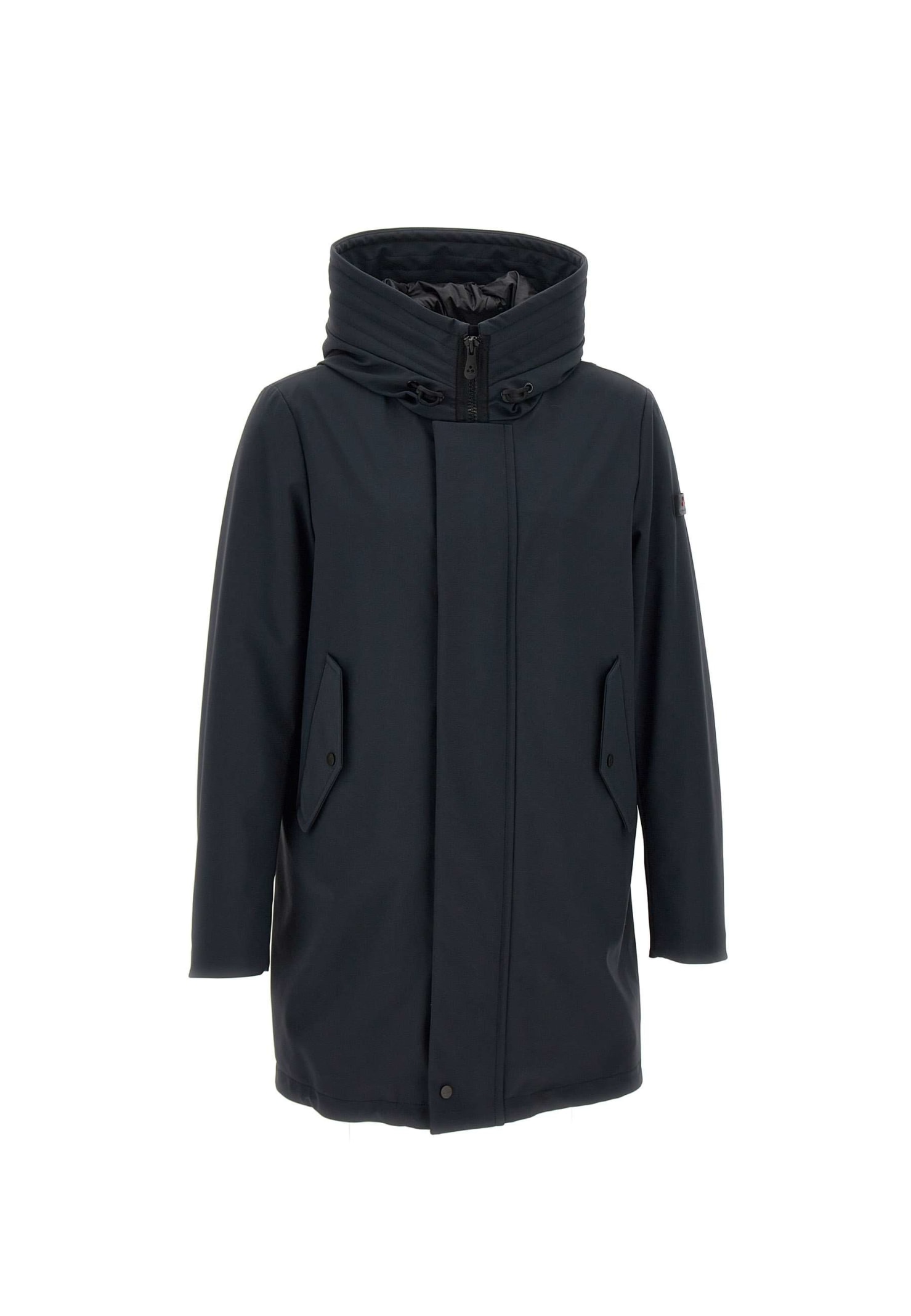 Peuterey Logo Patch Hooded Coat In Blue