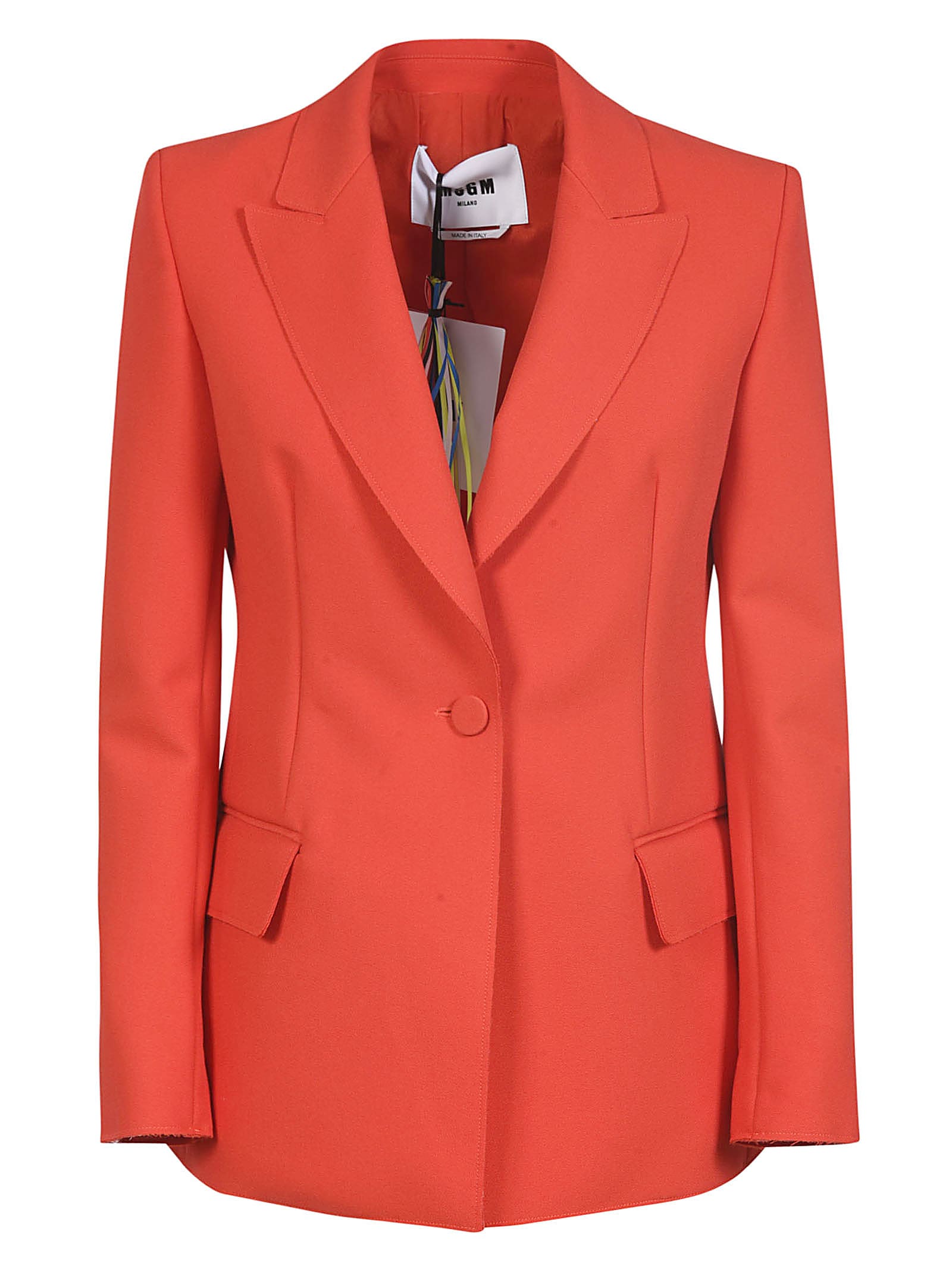 Msgm Single Button Blazer In Red