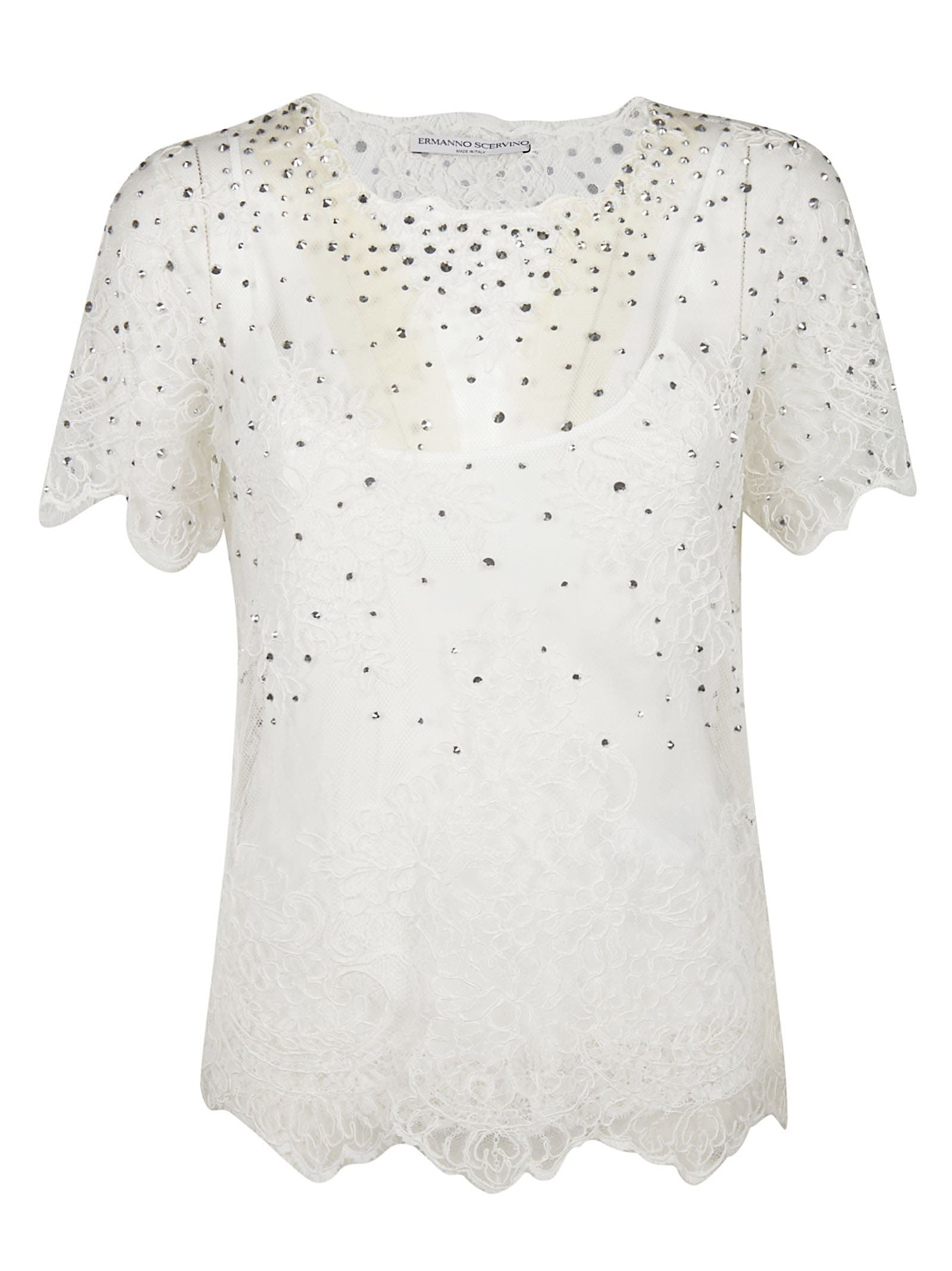 Ermanno Scervino Embellished Top In White | ModeSens
