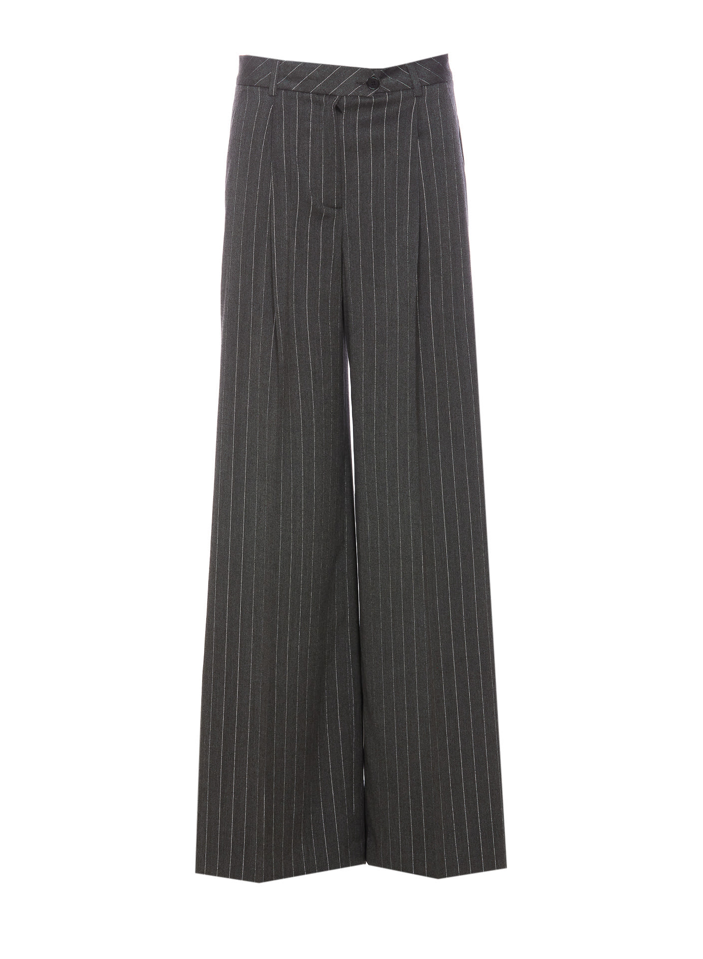 Shop Liu •jo Flare Striped Pants In Grigio